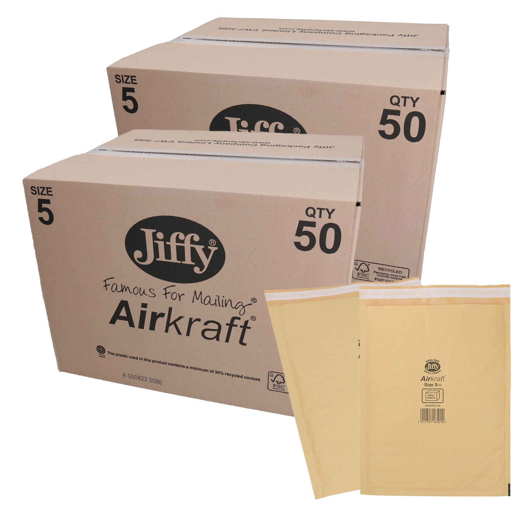 100pk Genuine Gold Jiffy Bag Airkraft Bubble Padded Mail Bag Envelope Size 5