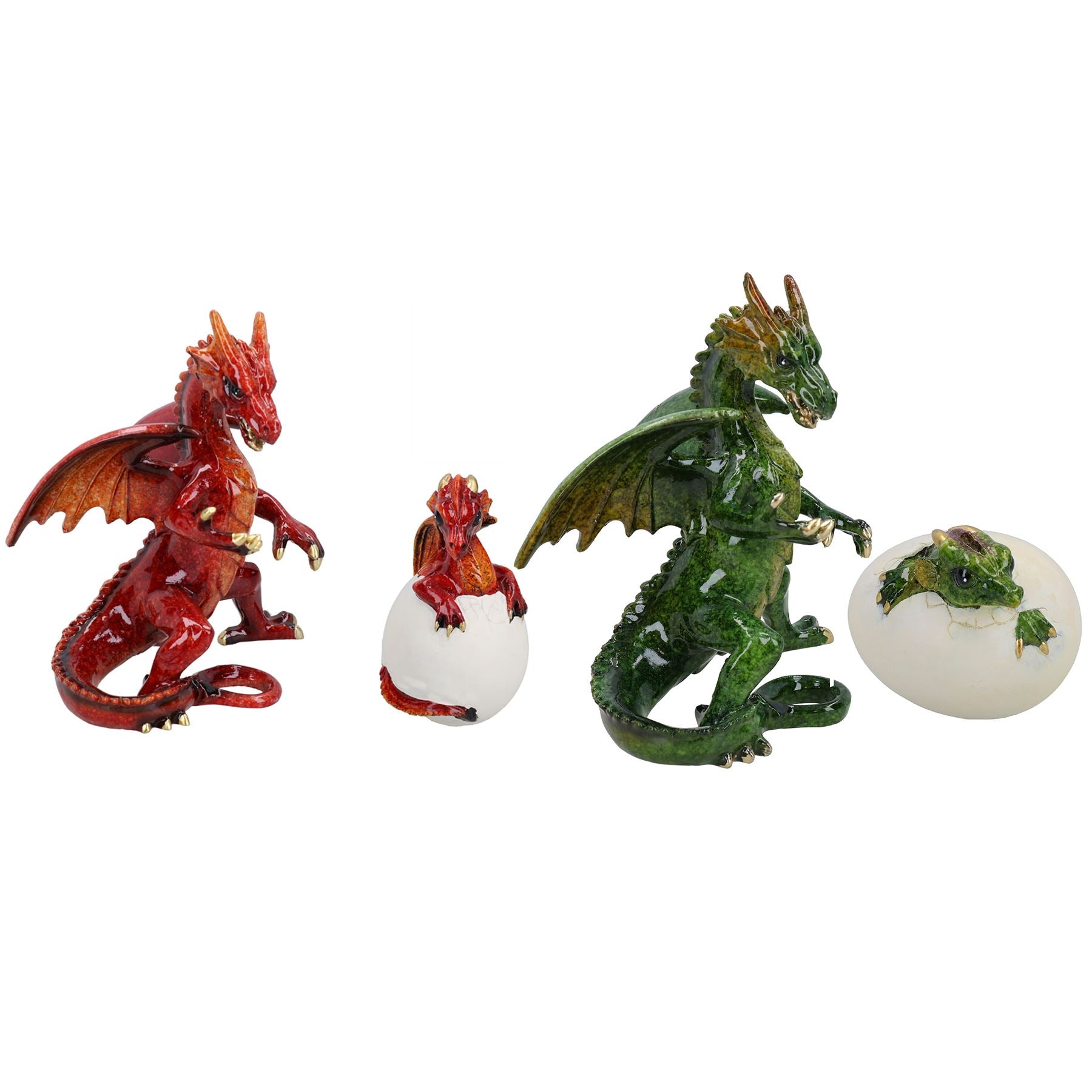 Stehender Drache & Ei Harz Fantasy Skulptur Statue Ornament Figur mythisch