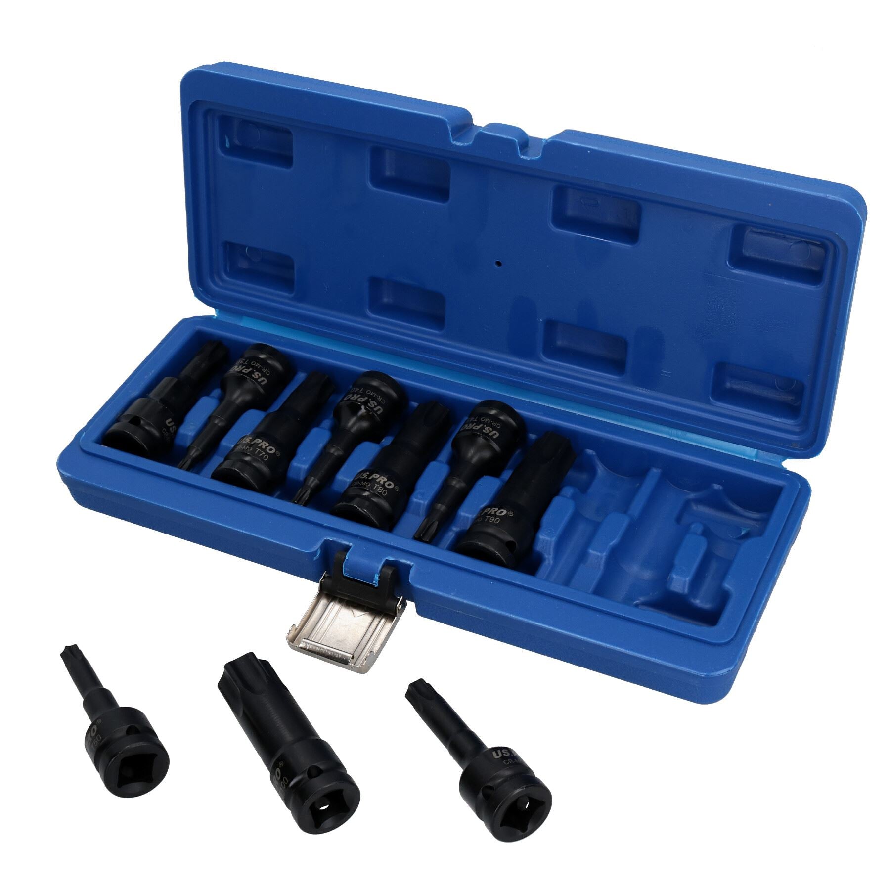 Torx Star Impact Deep Impacted Bit-Steckschlüssel, extra lang, T30 – T100, 10-teiliger Satz