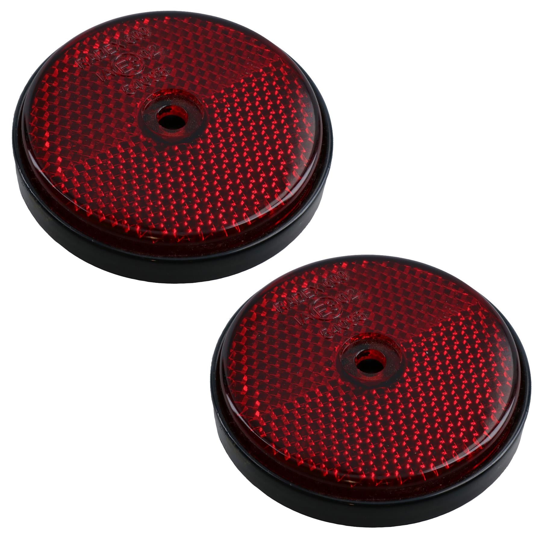 Red Round Circular Reflectors for Driveway Gate Fence Posts Trailer Rears