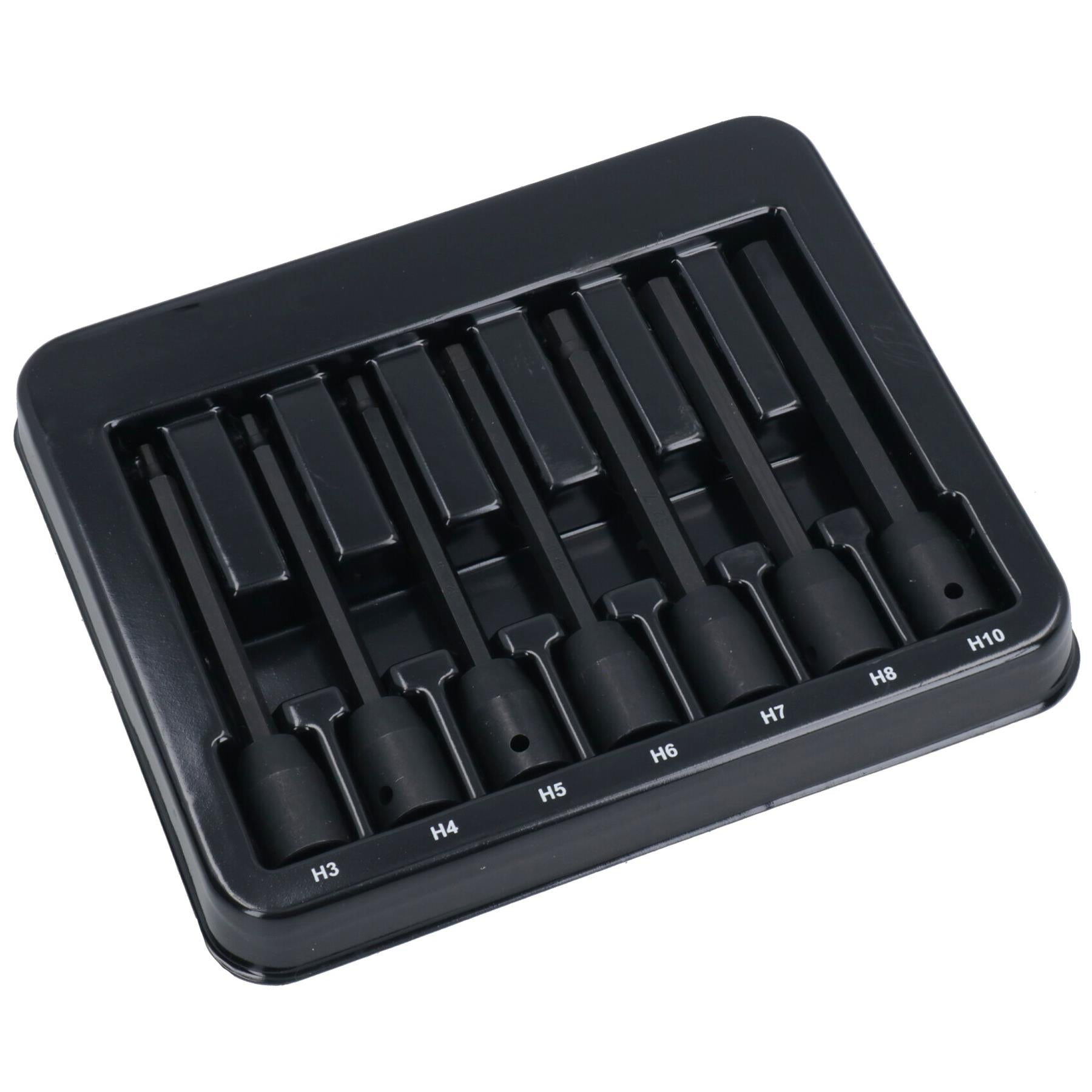 Douilles à chocs extra longues à six pans creux 3 - 10 mm 110 mm Lot de 7 pièces