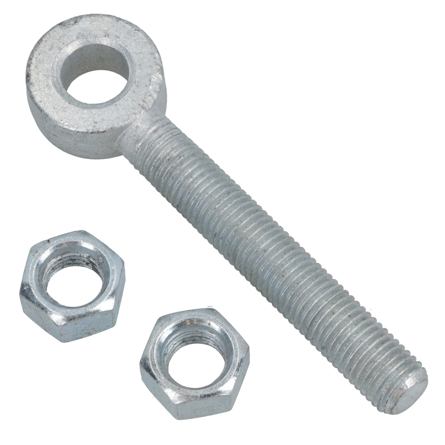 Swing Gate Long Eye Bolts Hinge + Nuts Adjustable Zinc Plated 12mm – 24mm