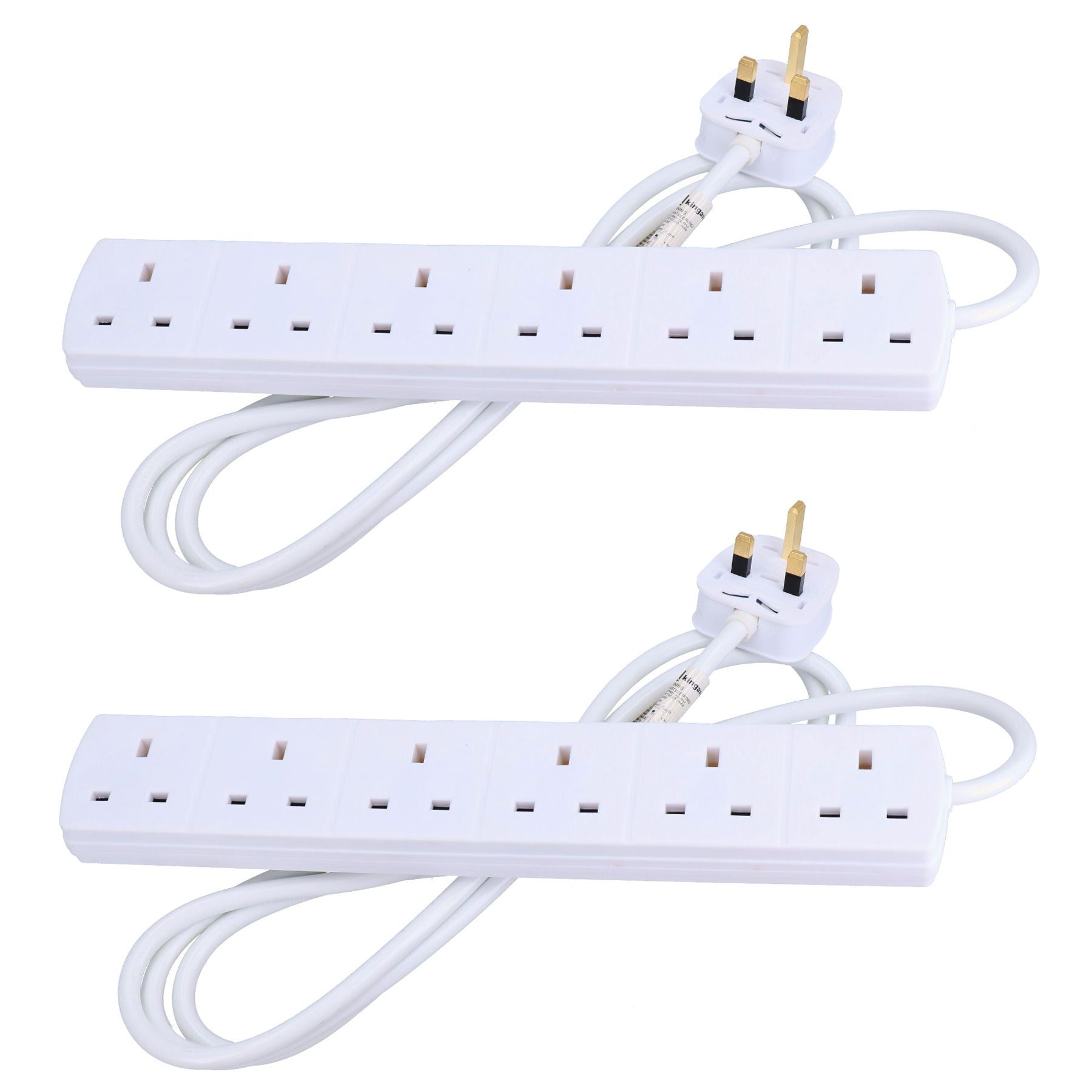 Adaptateur de rallonge de prise à 6 voies pour prise britannique avec câble de 2 m