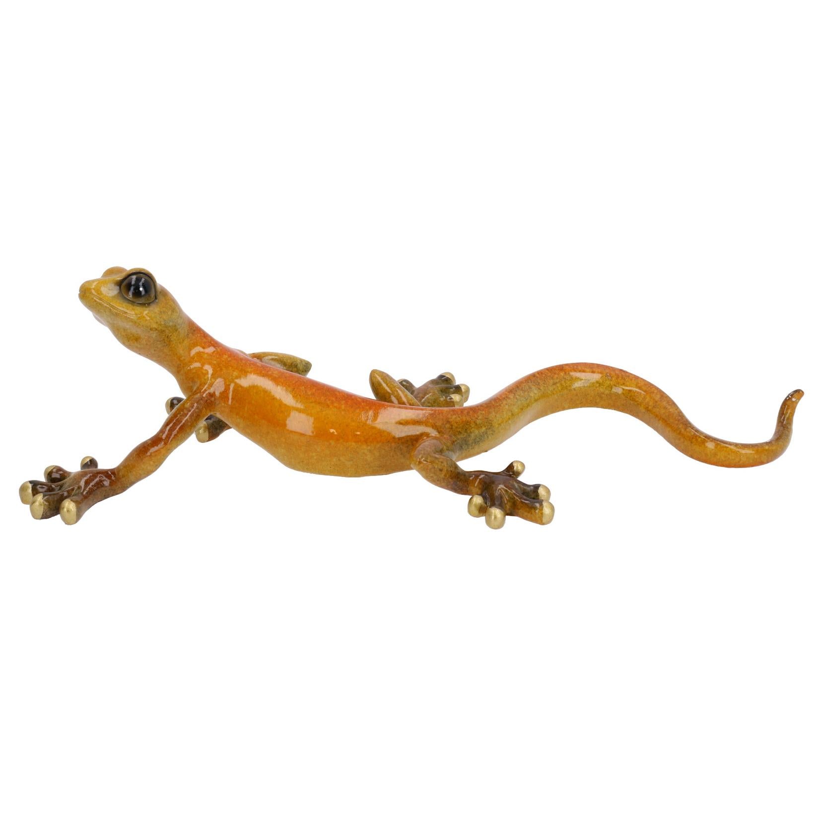 Yellow Speckled Gecko Lizard Resin Wall Shed Sculpture Statue House Large