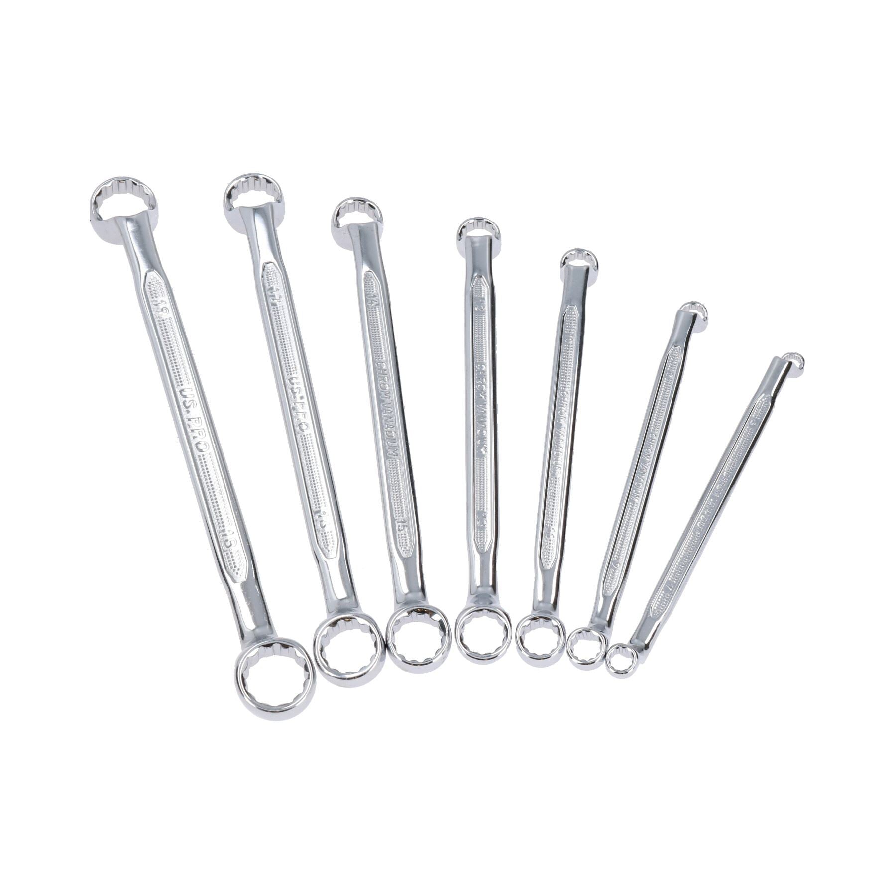 Metric MM 35 Degree Offset Ring Spanner Wrench Set 6mm - 19mm 7pc