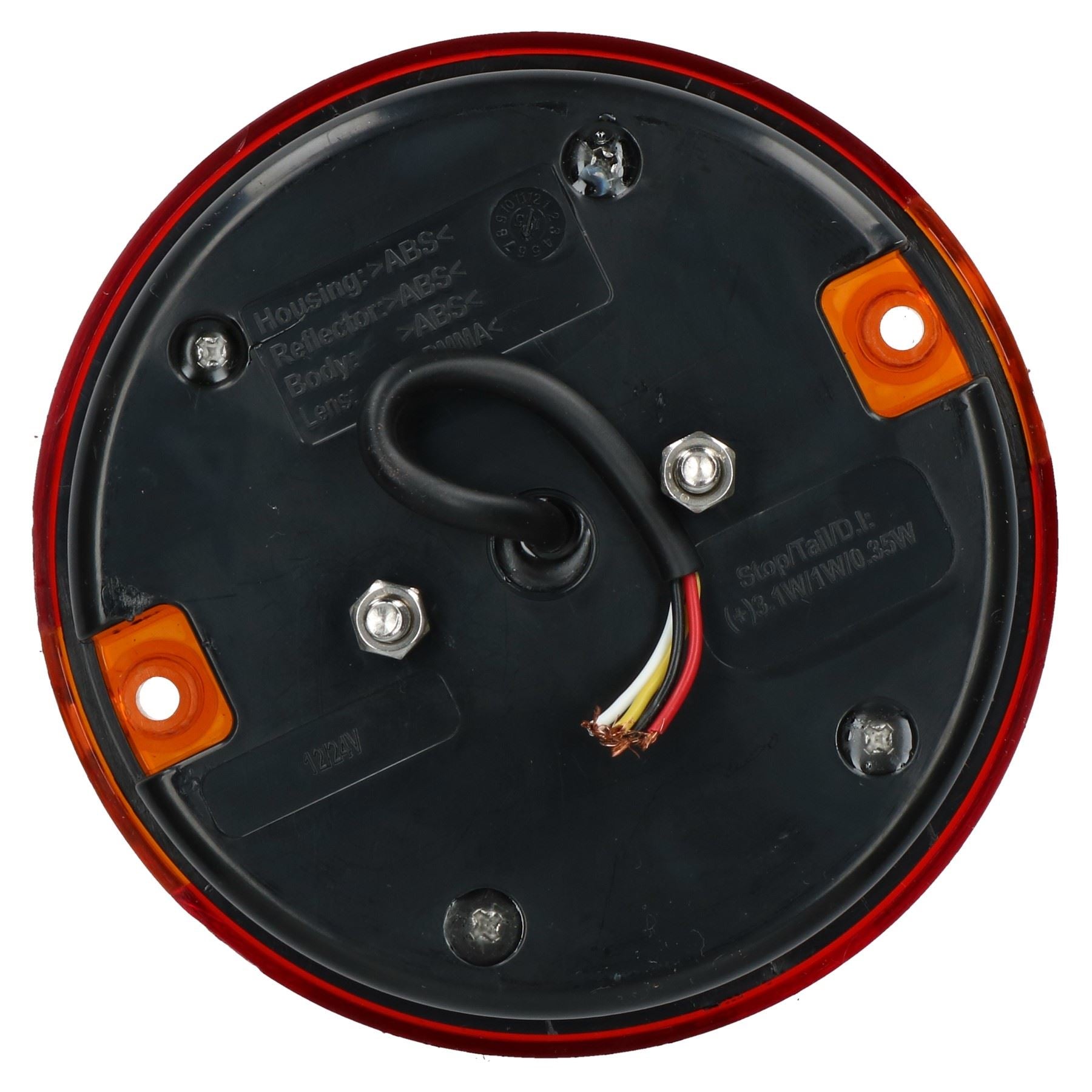 Feu arrière rond à LED pour remorques, caravanes, 12 V ou 24 V