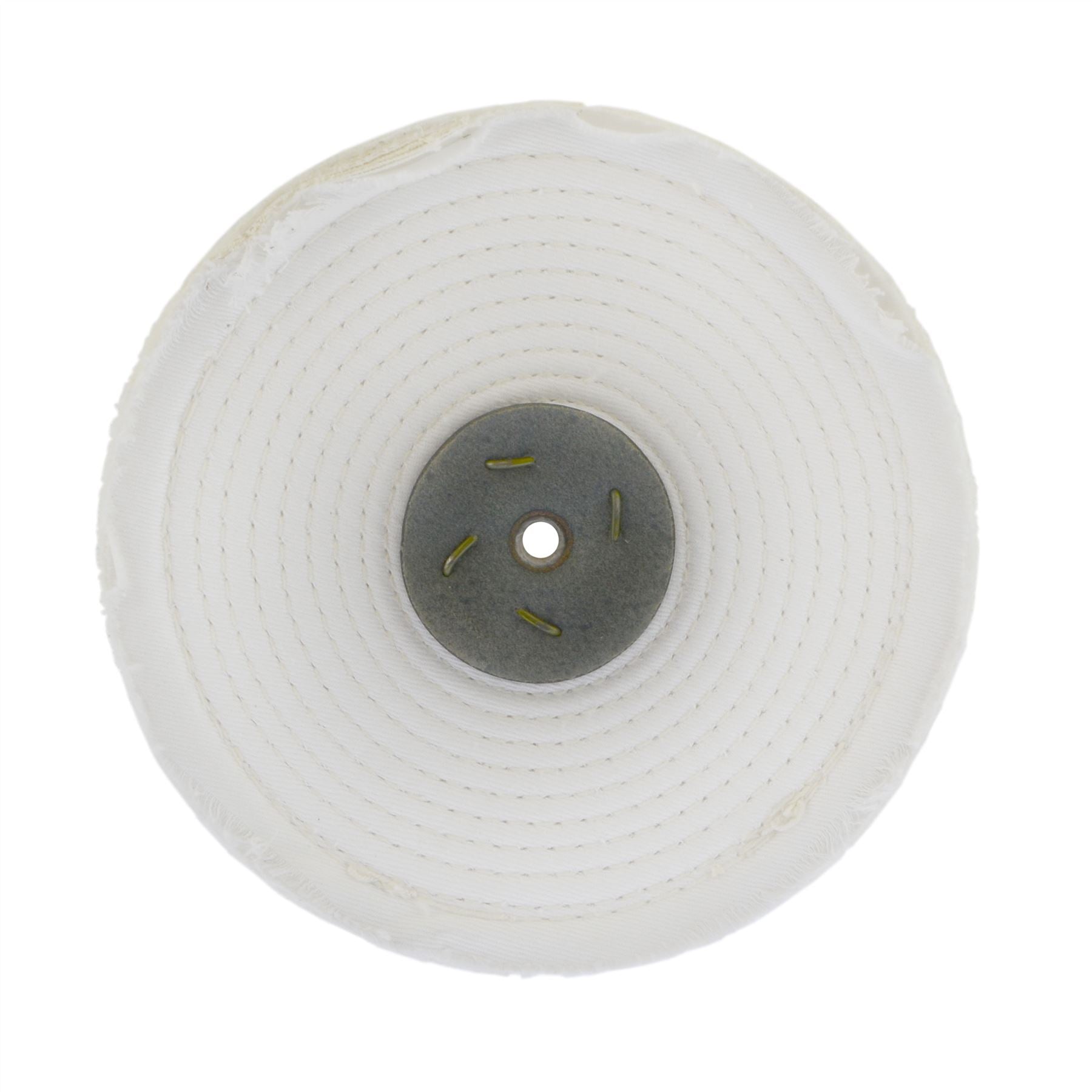 White Close Stitched Metal Polishing Buffing Mop 8" x 1" 2 section 2nd Stage