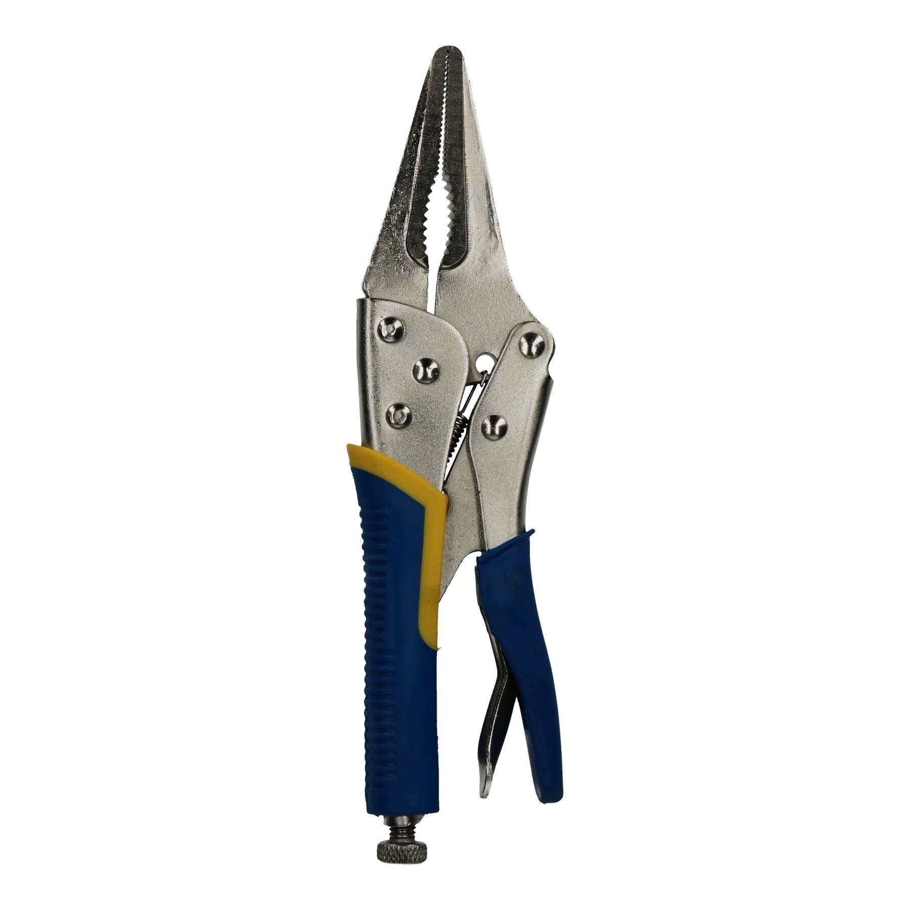 9"/230 mm lange, gerade, langspitzige Feststellzange mit Softgrip-Griffen