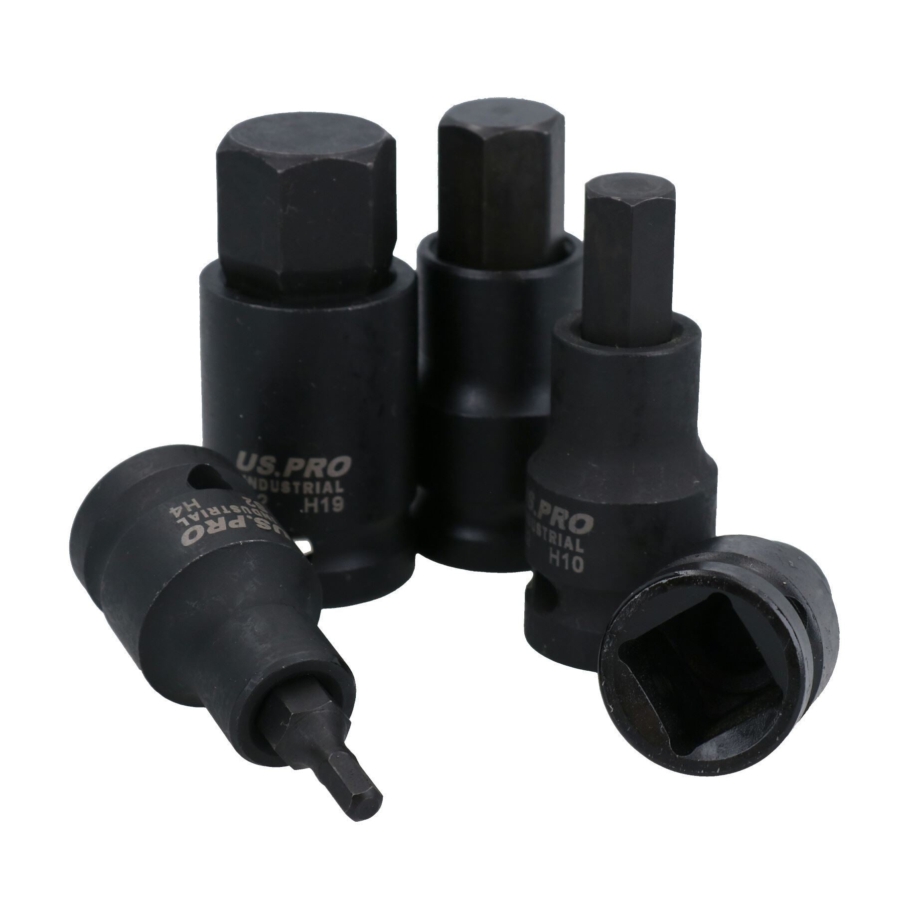 1/2"-Antrieb, metrisch, Sechskant + Torx-Stern-Schlagbits, Stecknüsse 4 mm – 19 mm + T20 – T70