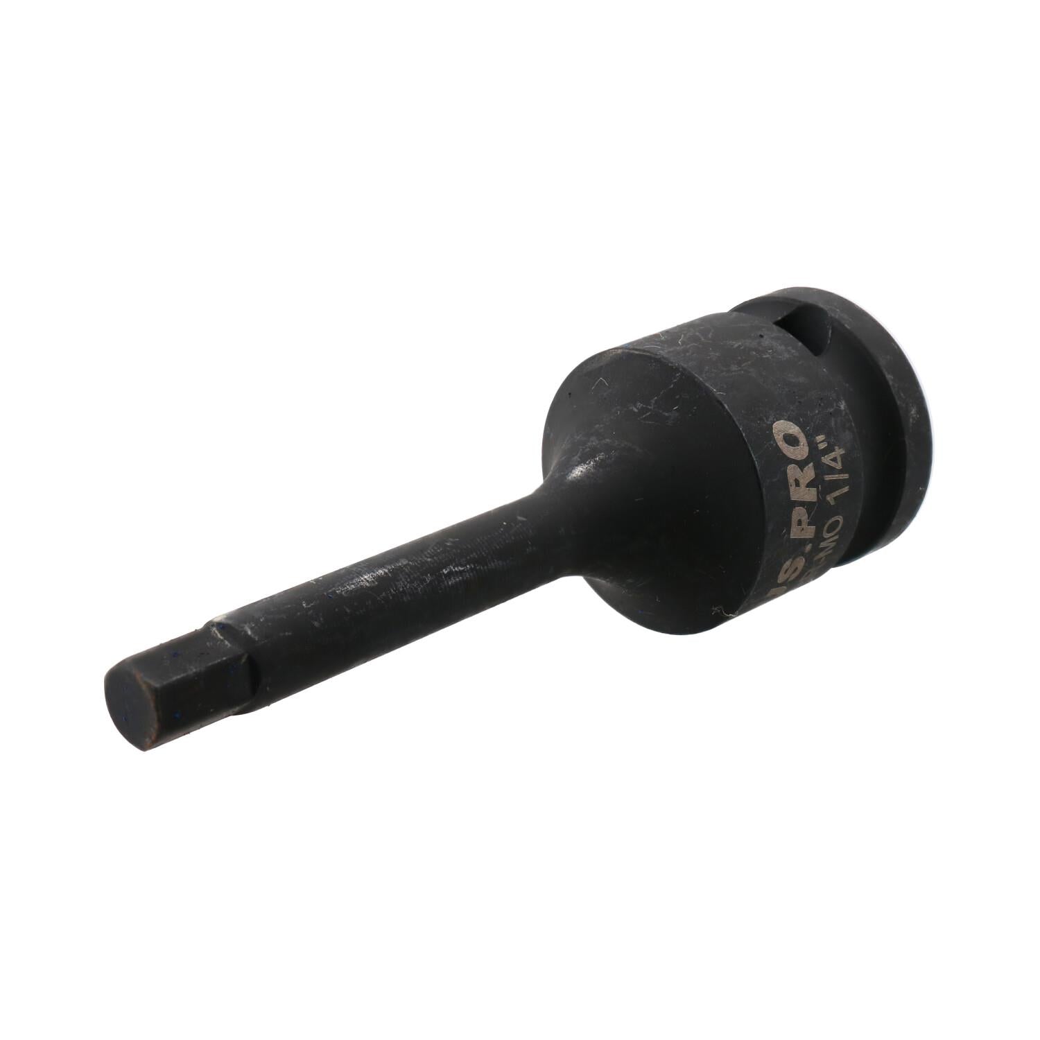 1/4 Zoll tiefer Schlag-Sechskant-Bit-Steckschlüssel, 1/2 Zoll Antrieb, 76 mm Länge, Chrom-Molybdän-Stahl