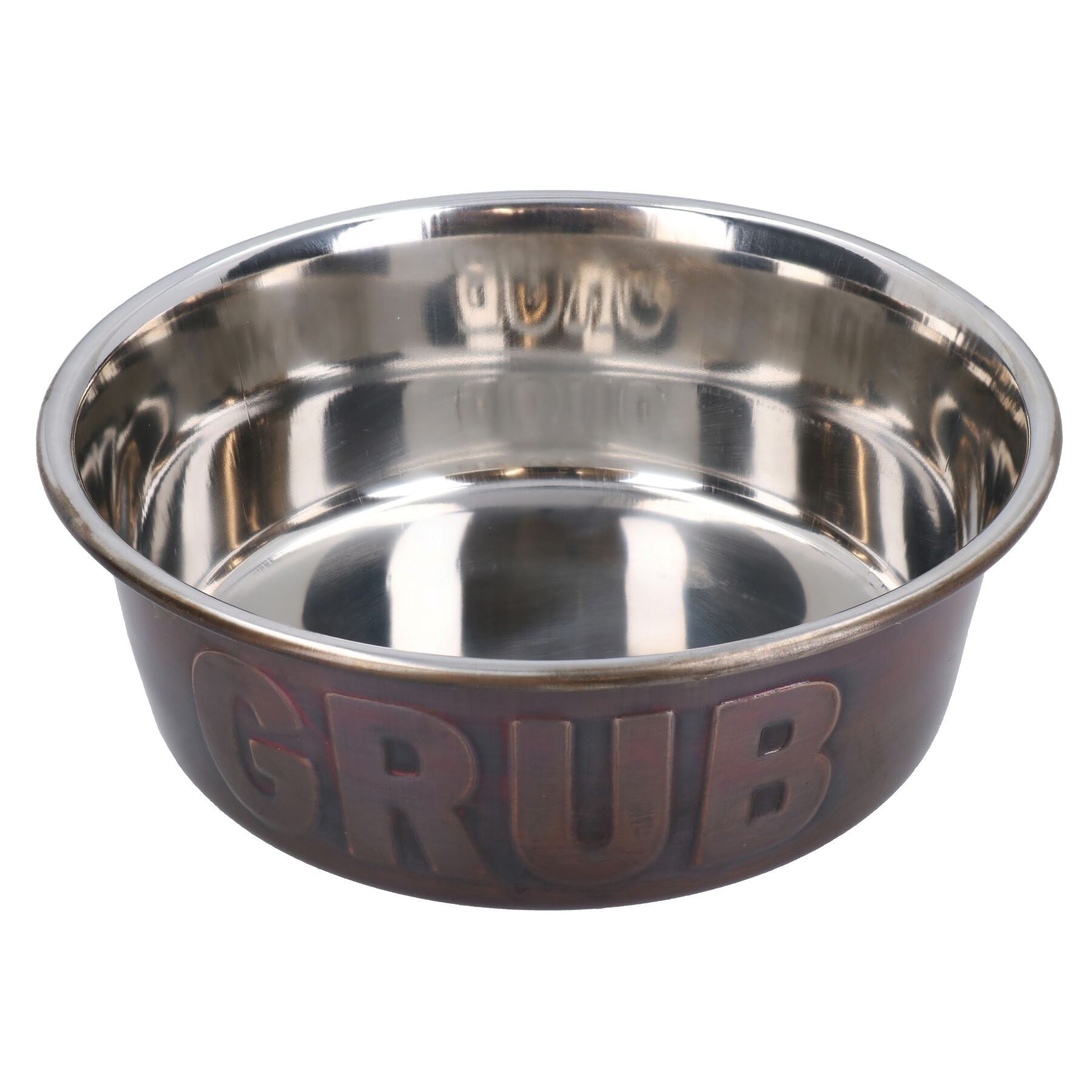 Mittlerer Edelstahl-Kupfer-„Grub“-Napf für Hundewelpen, Futter- und Wassernapf