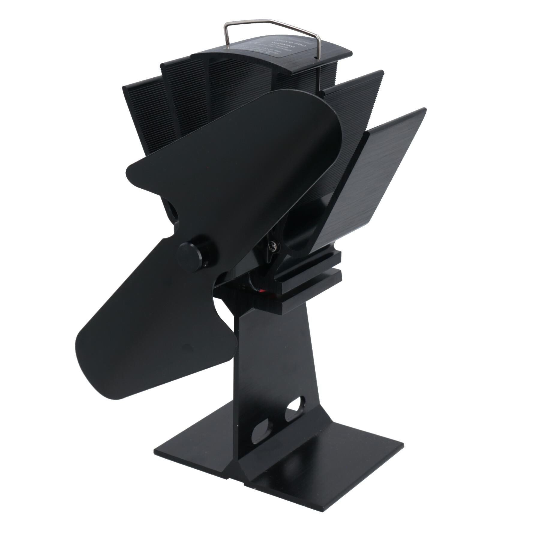 Ofenventilator mit 2 Flügeln, schwarz, wärmebetrieben, für Holz-/Holzöfen oder Kamine