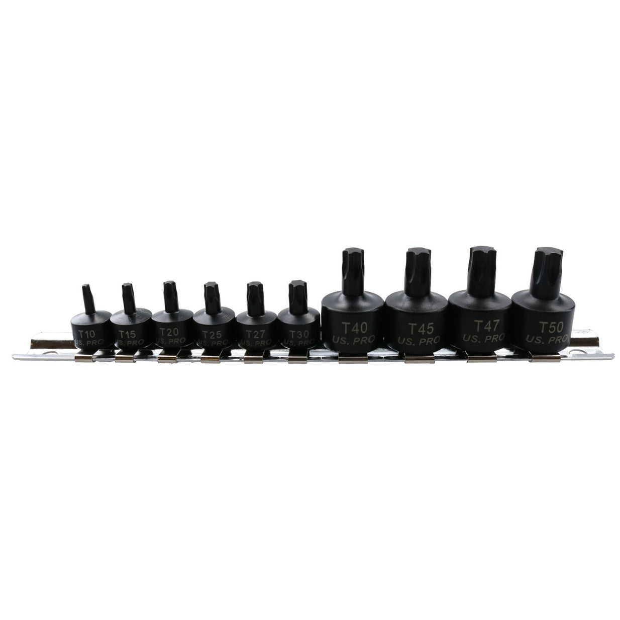 Douilles Torx Star à impact court de 1/4" et 3/8" T10 – T50, lot de 10 pièces