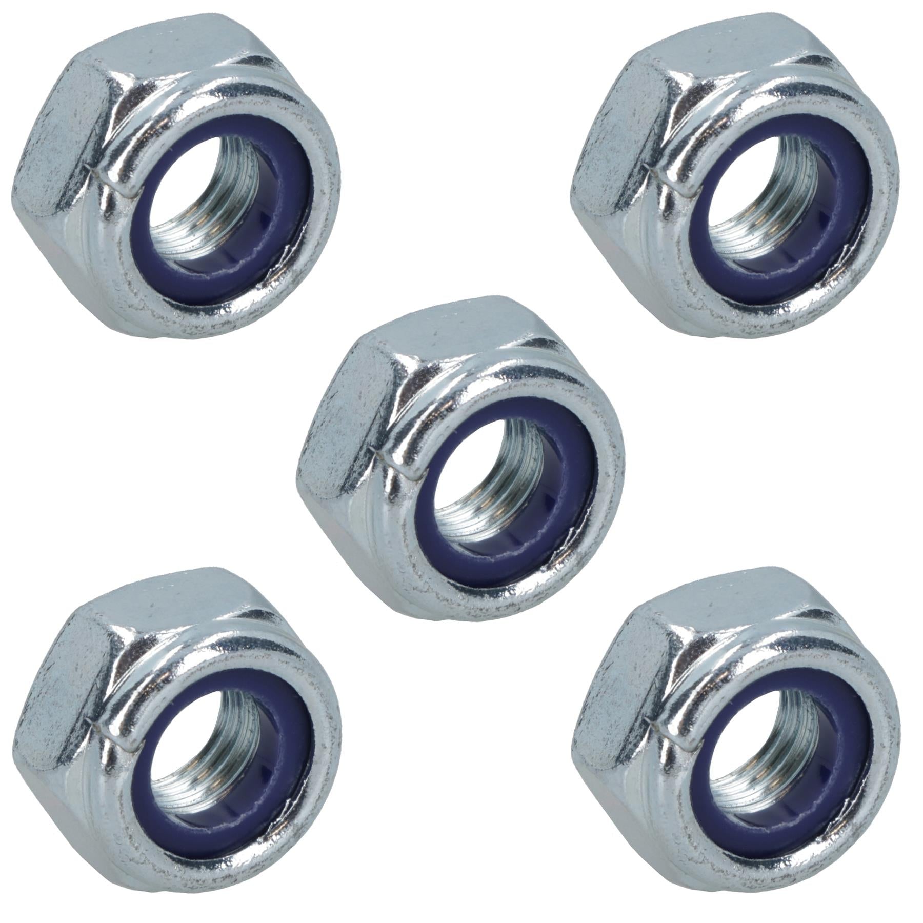 M8 x 1.25mm Nyloc Nut Fastener Hexagonal Metric Nuts Grade 8 Zinc Plated
