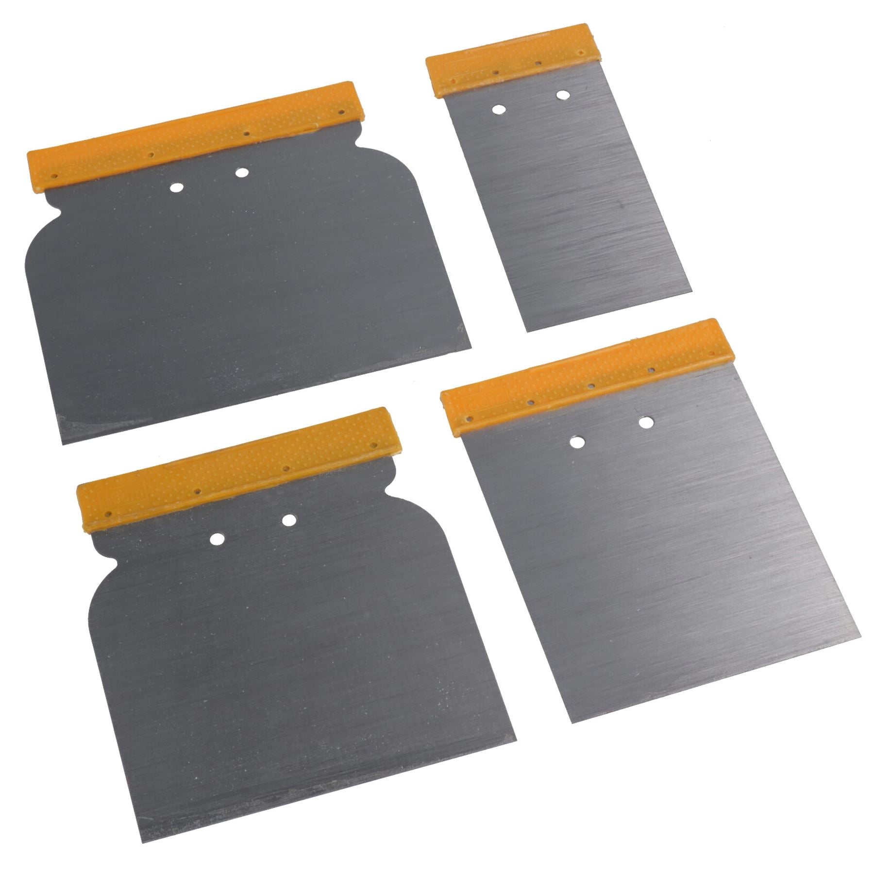 Lot de 4 grattoirs à lames flexibles pour décoration de métal 50 mm - 120 mm