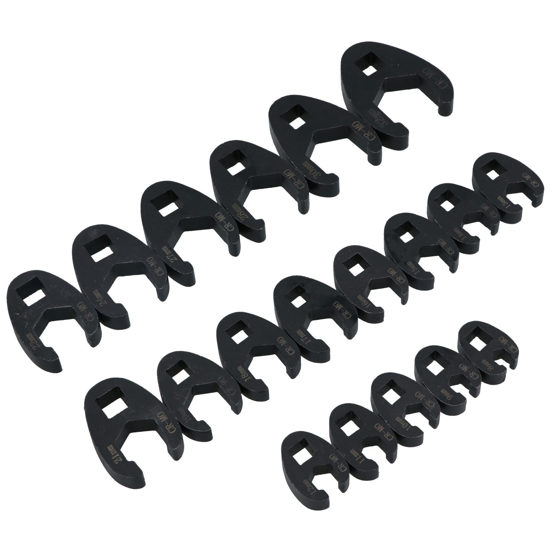 Metric Impact Impacted Crowfeet Crowfoot Spanner Wrench Set 8 – 32mm 19pc