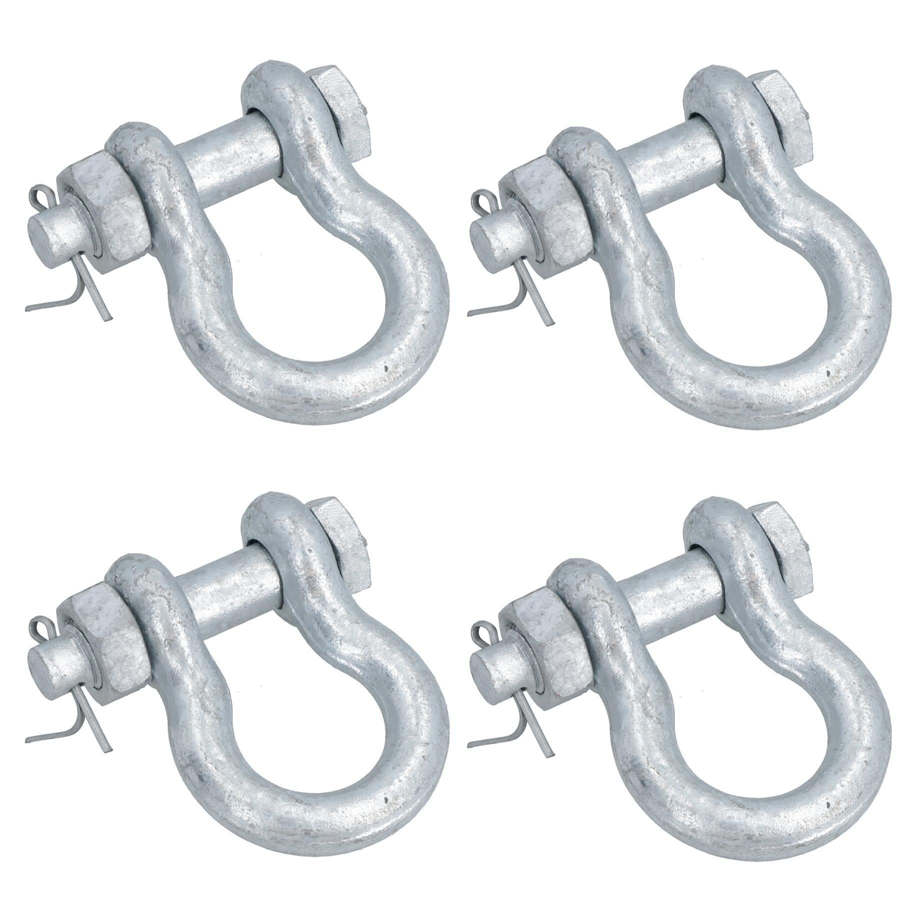 Galvanised Bow Shackle Safety Pin 1/2in (12.5mm) 2.0T to US Fed Spec