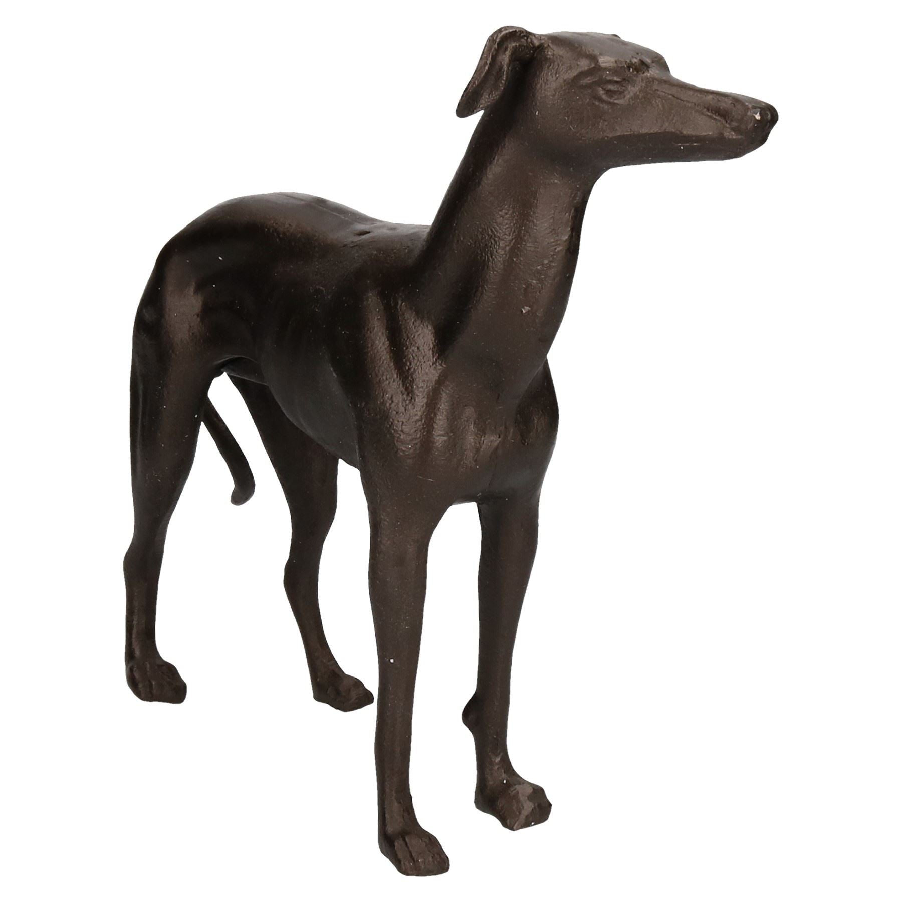 Windhund Whippet Hund Gusseisen Statue Figur Trophäe Ornament Skulptur Paar