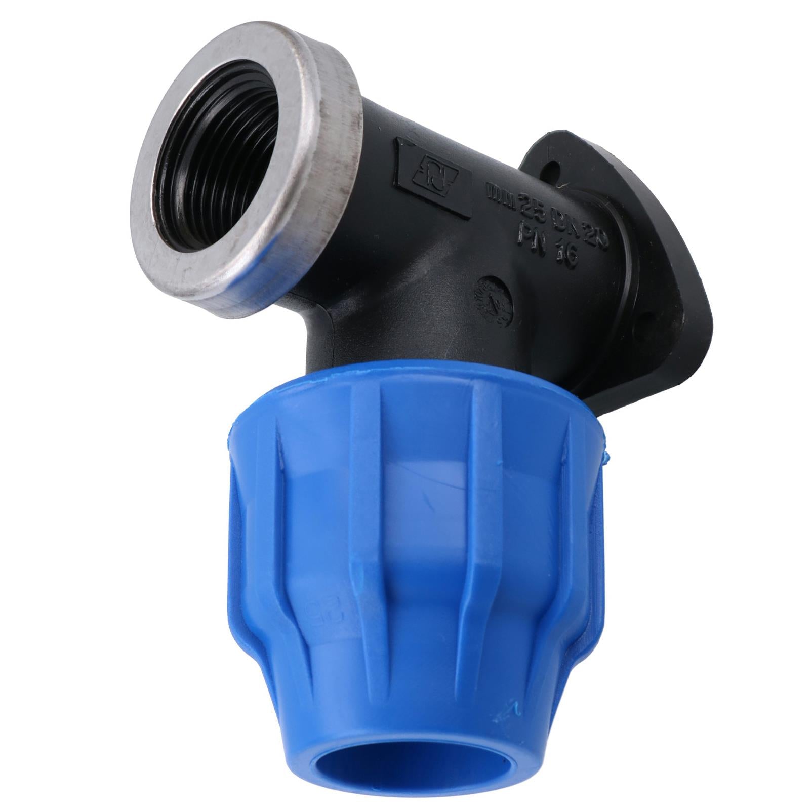 Coude mural en PEMD 25 mm x 3/4 po Raccord de robinet extérieur Connecteur fileté Coude