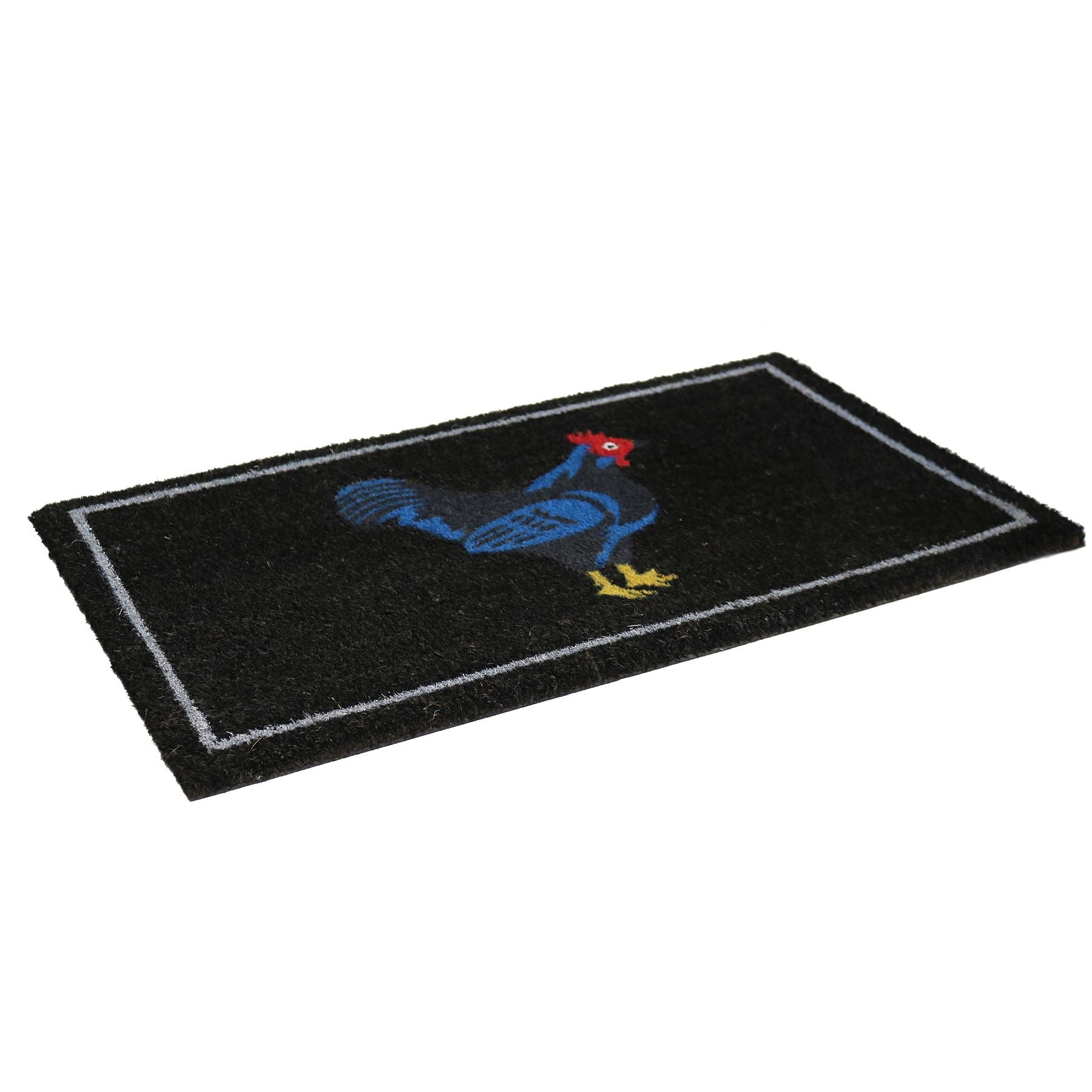 Fußmatte mit Hahn-Motiv, Fußmatten, Willkommen zu Hause, Huhn, 45 x 75 cm