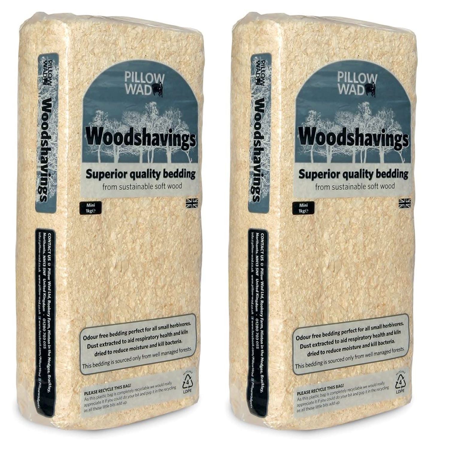 Copeaux de bois de qualité supérieure extraits de poussière séchés au four pour petits animaux 1 kg