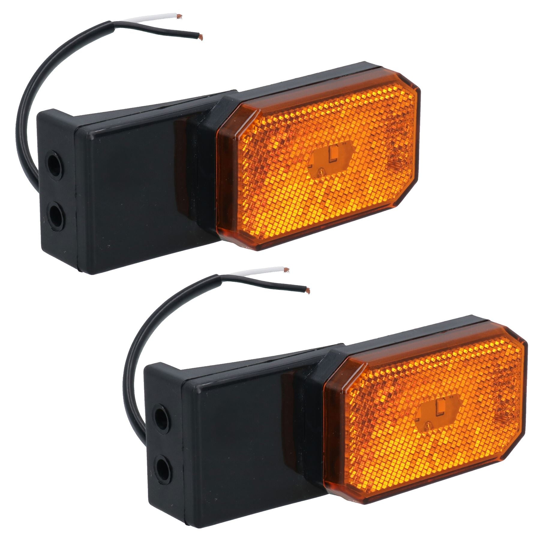 2 x Bernstein Orange LED Seite Marker Licht/Lampe Anhänger Caravan 12V oder 24V