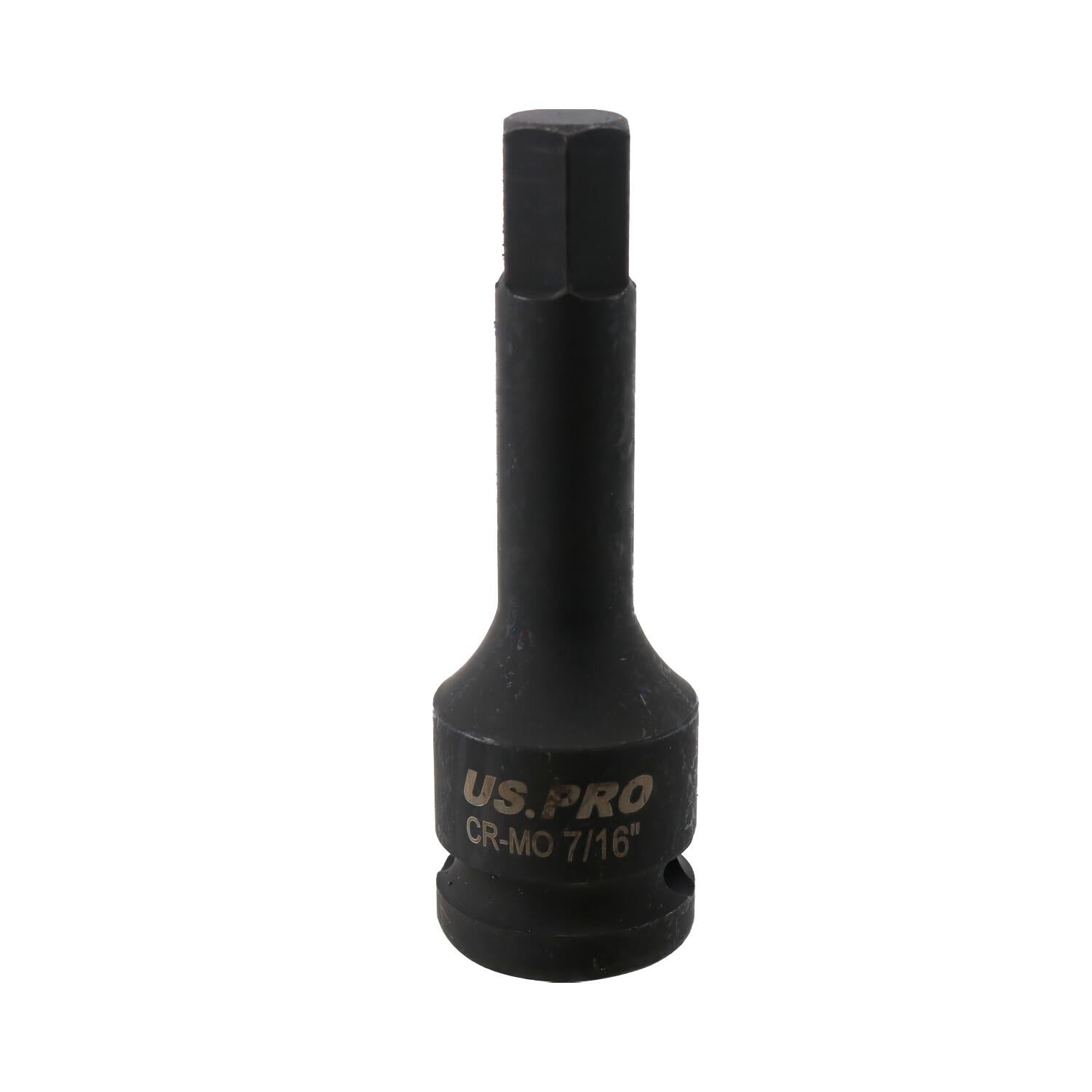 7/16 Zoll Deep Impact Sechskant-Bit-Stecknuss, 1/2 Zoll Antrieb, 76 mm Länge, Chrom-Molybdän-Stahl