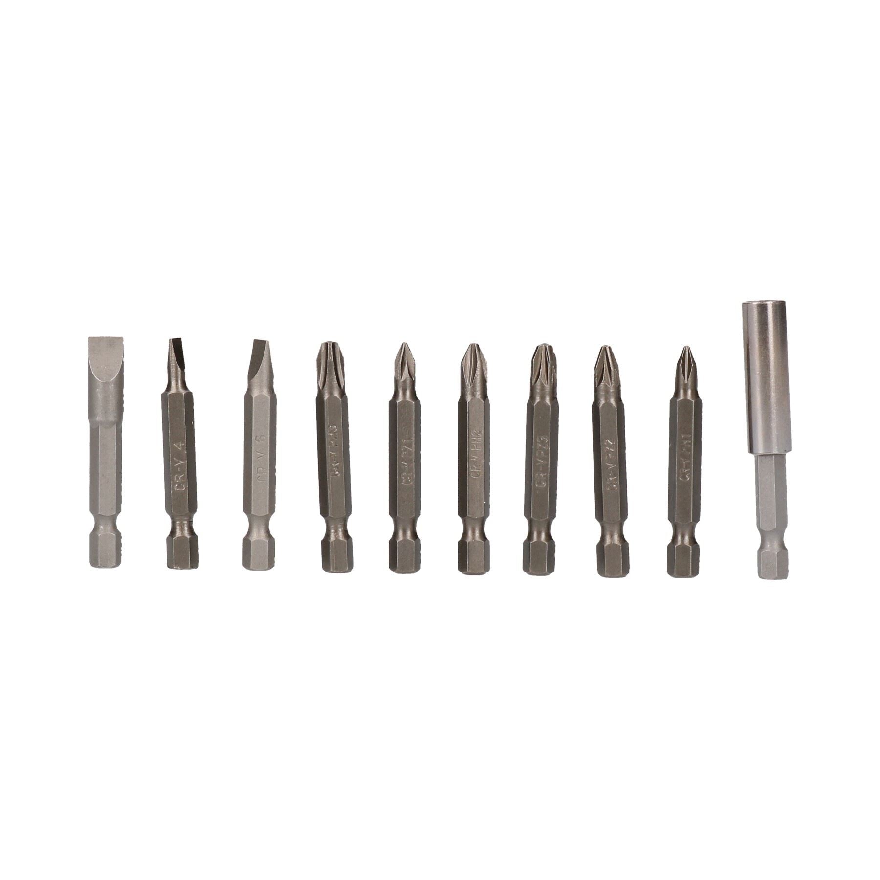 50mm Power Bit Schraubendreher Sortiment Zubehör Kit Flach Phillips und Pozi 10pc