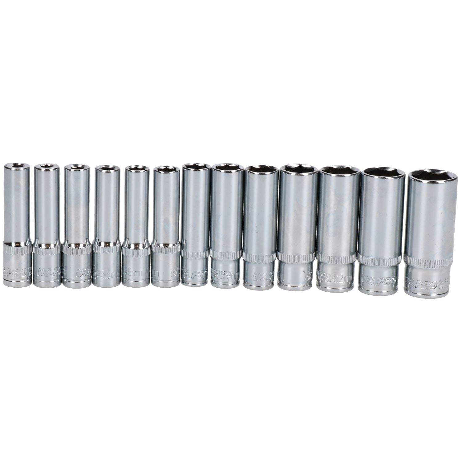Douilles hexagonales simples profondes métriques MM 1/4" 4 mm - 14 mm + cliquet