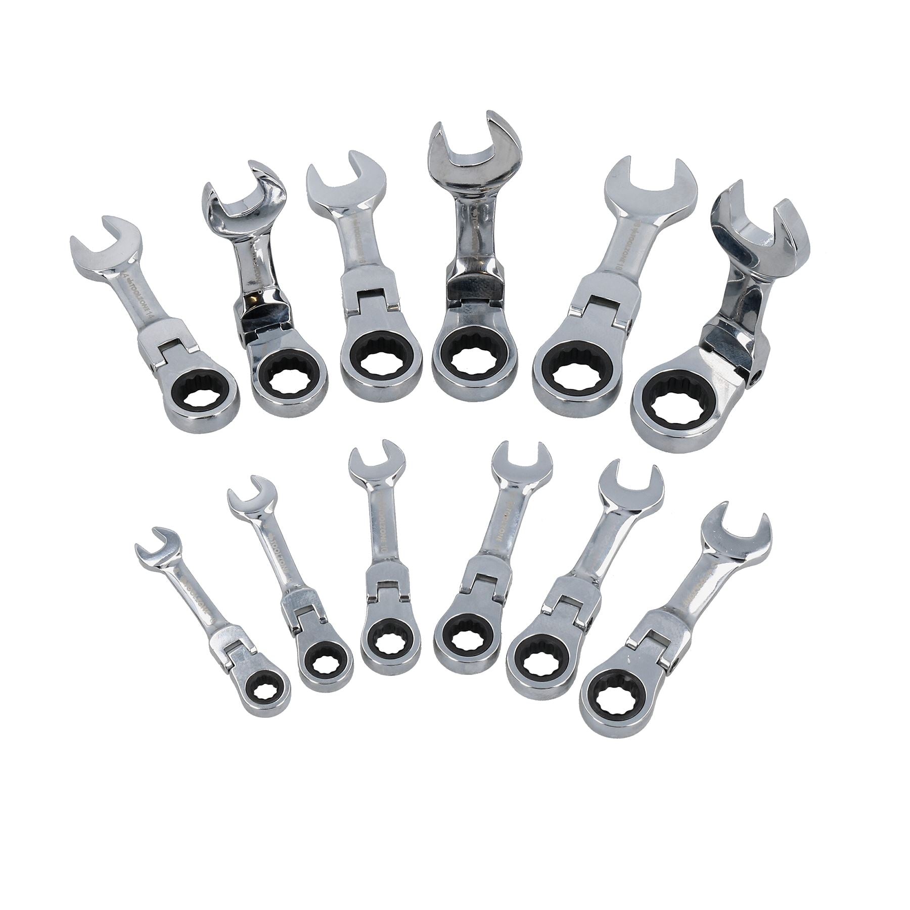 Jeu de clés mixtes à cliquet flexibles courtes métriques MM 8 mm – 19 mm