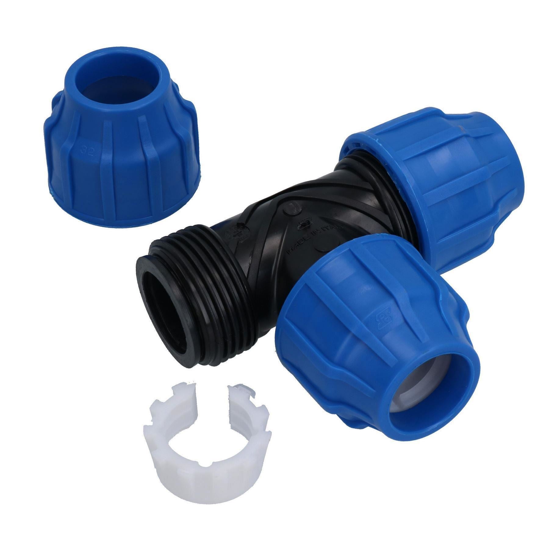 Raccord de tuyau d'eau en PEMD Raccord de raccord en T 25 mm x 20 mm x 25 mm