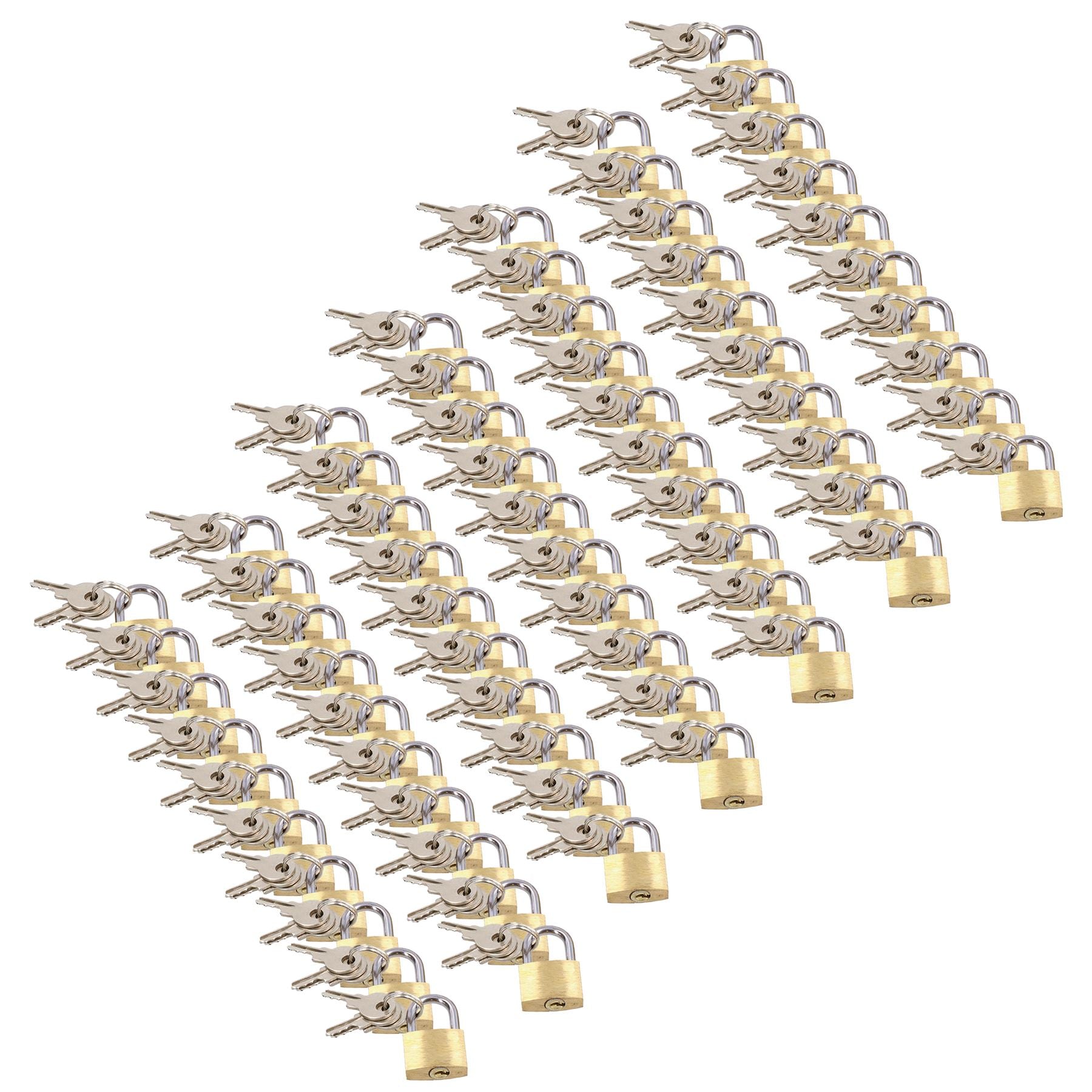 20 mm Mini-Vorhängeschloss-Set aus Messing für Koffer, Gepäck, Rucksäcke, Zelte mit Schlüsseln