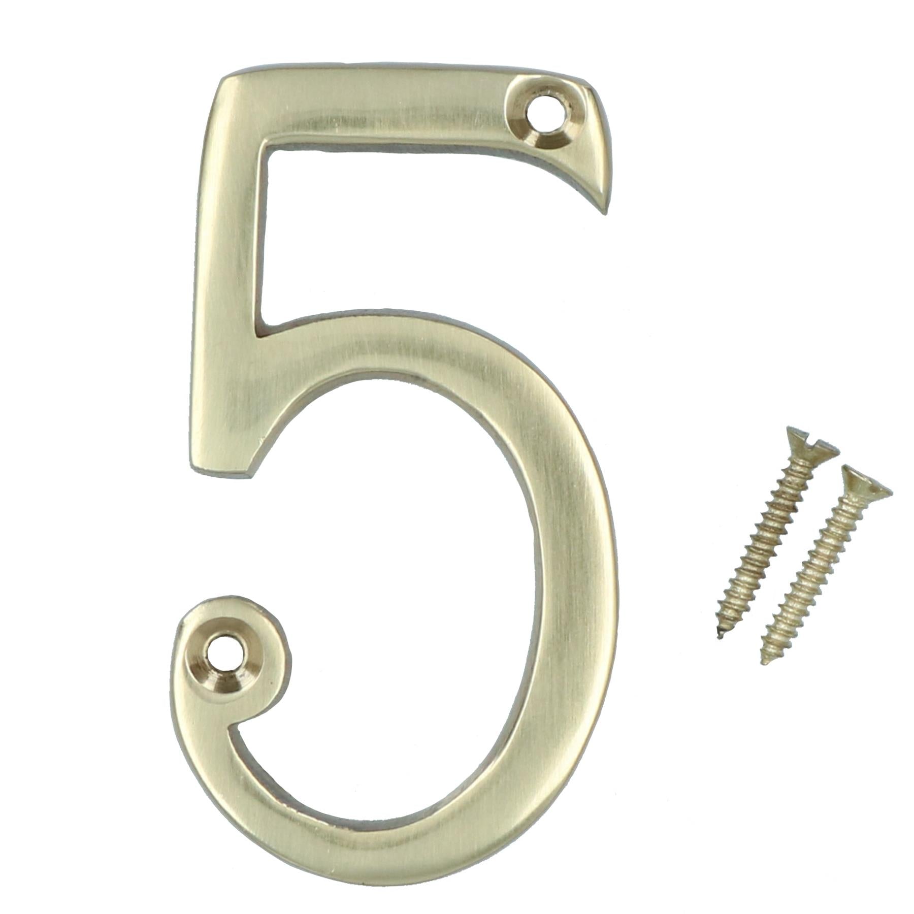 Brass House Numbers Numerals 0-9 Door Sign 70mm Plaque Street Letter Mail