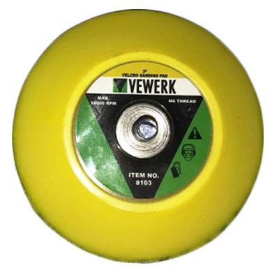 3" 75mm Klett-Schleif-Polier-Stützteller M6-Gewinde für Druckluftschleifer