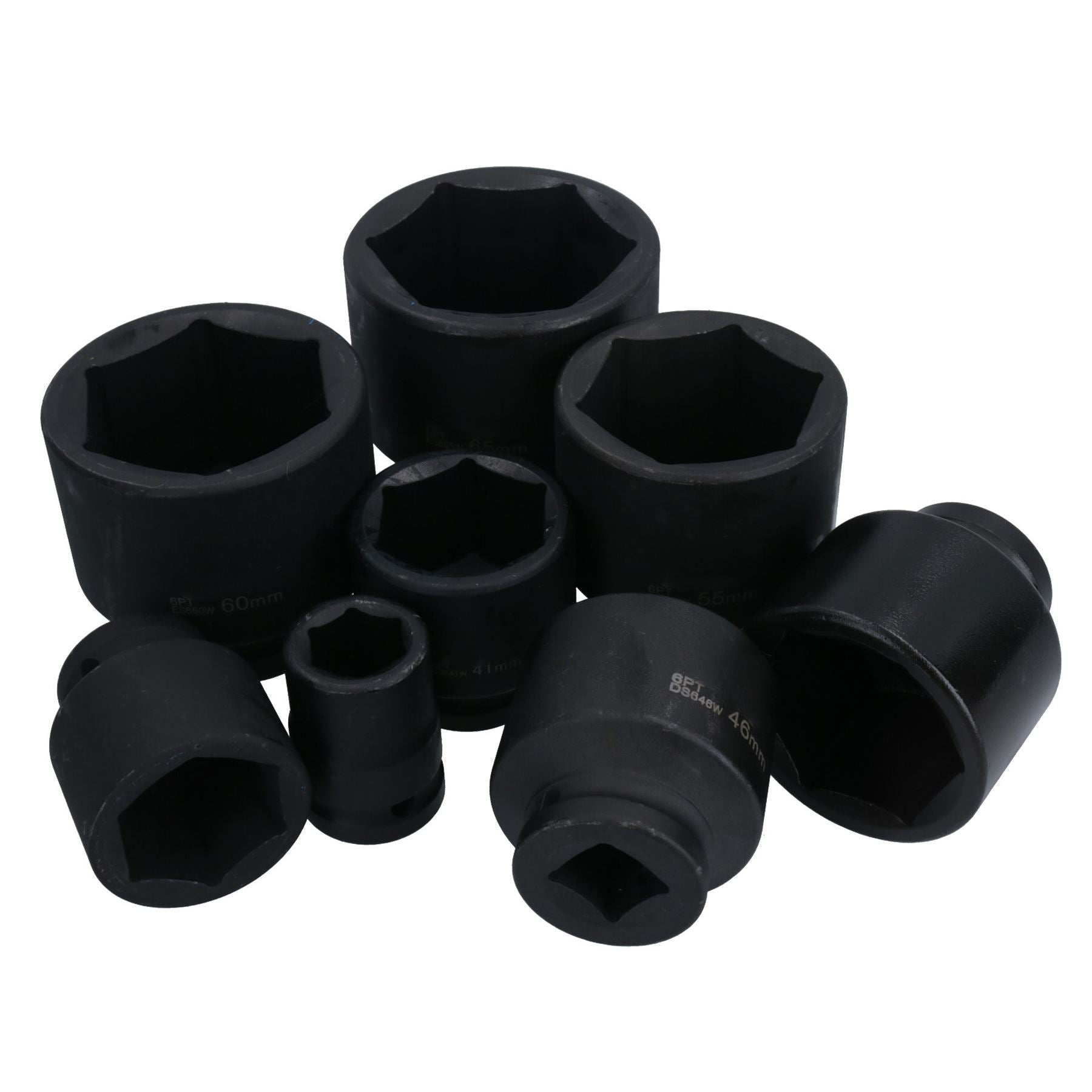 Jeu de douilles à chocs métriques à entraînement 3/4 po + 1 po 21 mm – 65 mm avec cliquet 26 pièces