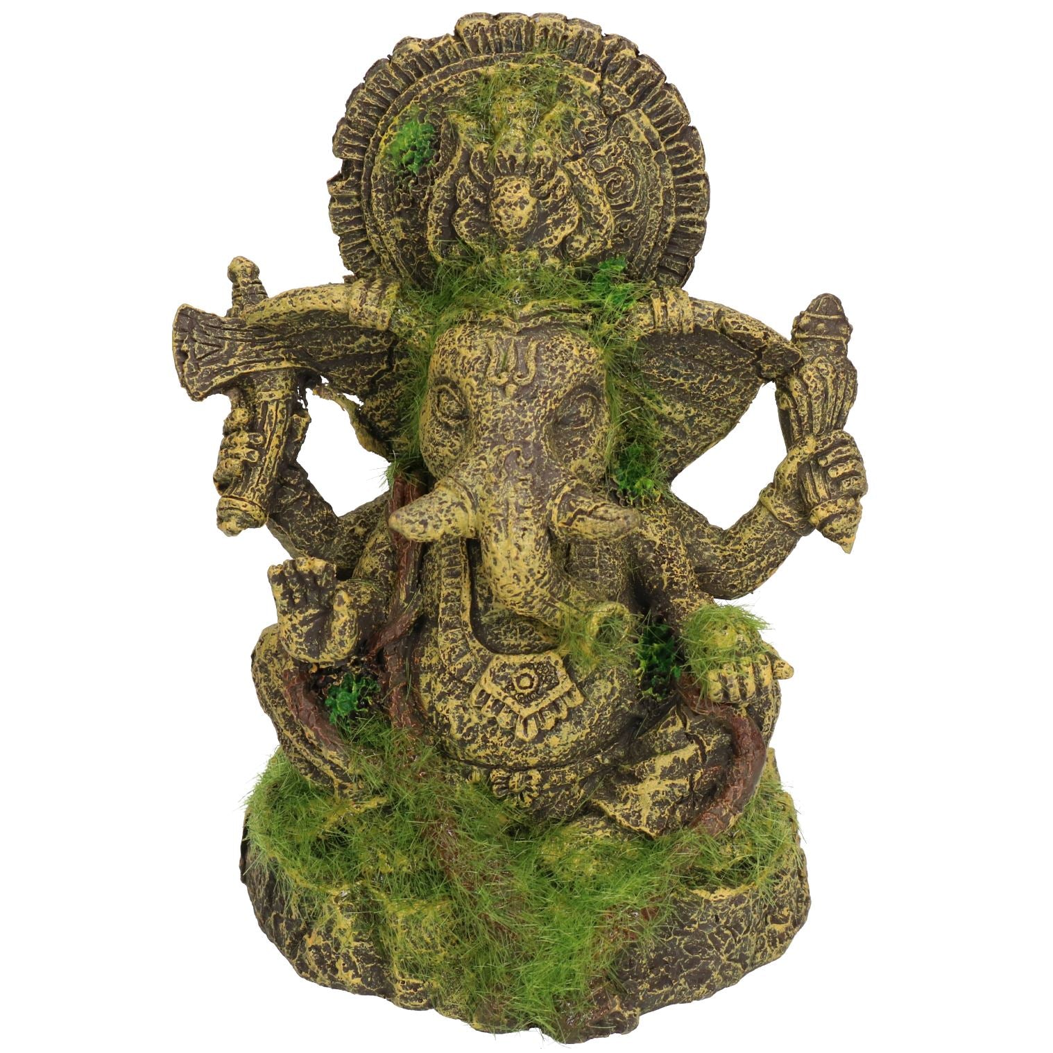 Décoration d'aquarium aquatique en forme de Ganesh recouvert de mousse 12 x 10 x 15