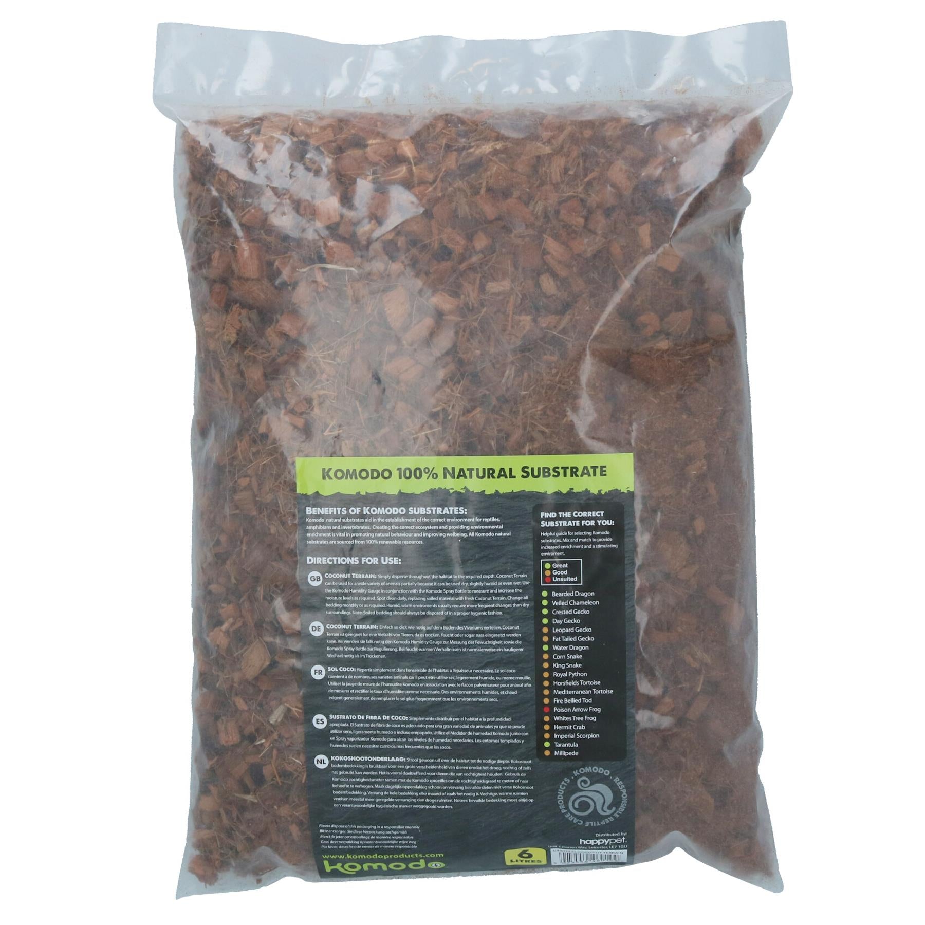 2 Pack 6 Litre Natural Coconut Husk Terrain Reptile Insect Bedding Covering