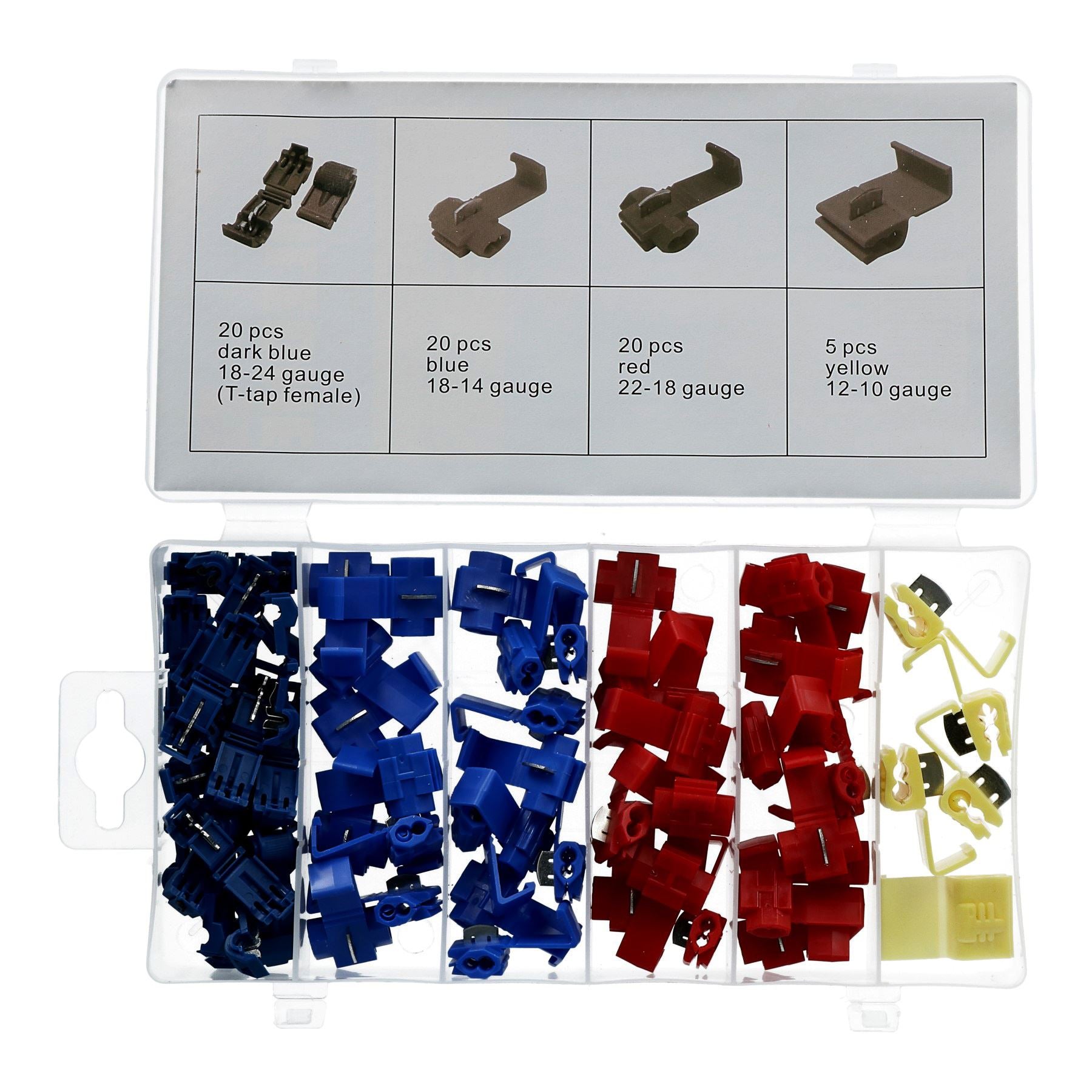 65pc Schnell Splice Scotch Lock Stecker Elektrische Draht Crimp Terminal Snap
