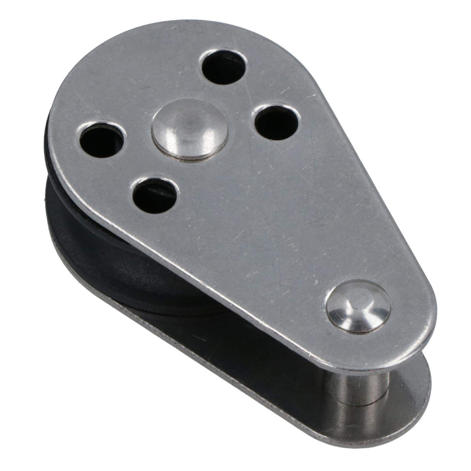 Marine Pulley Block with Fixed Pin 26mm Diameter Nylon Wheel Stainless Steel