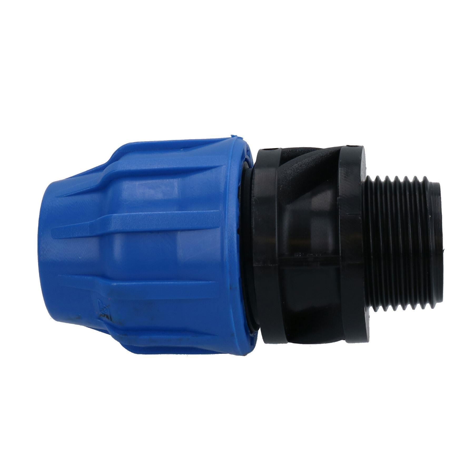 Raccord de compression pour adaptateur mâle MDPE 25 mm x 1" pour tuyau d'eau PN16