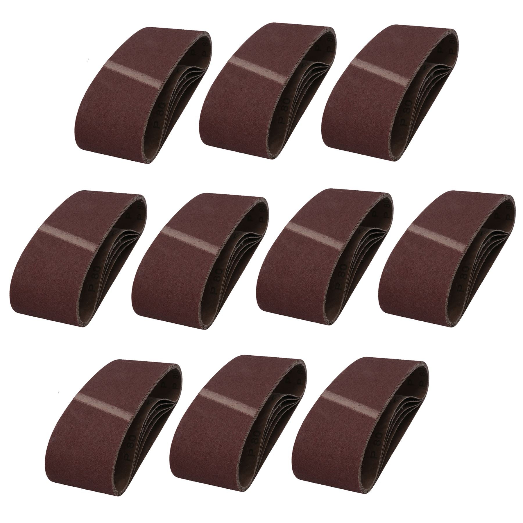 Disques abrasifs pour ponceuse à bande, grain mixte 40, 60, 80, 120, 75 mm x 457 mm