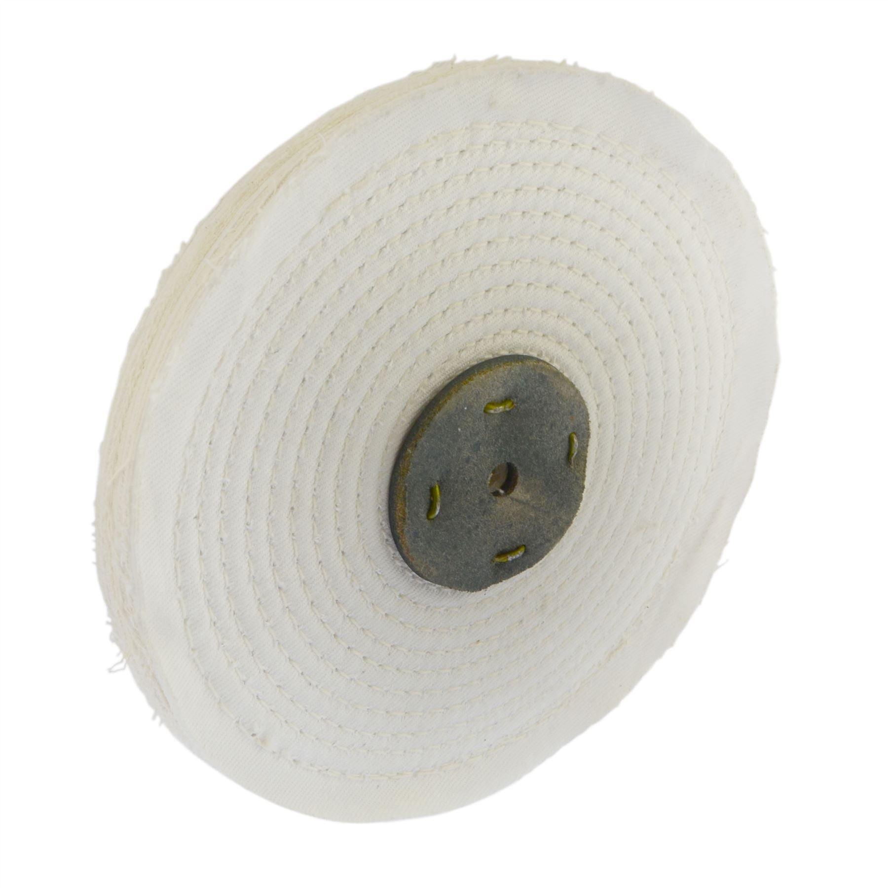 White Close Stitched Metal Polishing Buffing Mop 8" x 0.5" 1 section 2nd Stage