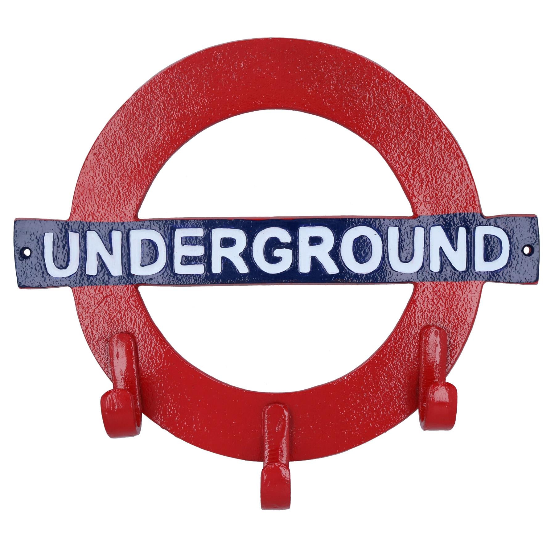 Underground Mantel Jacke Schlüsselhalter Rack 3 Haken Pegs Wand Halle Haus London