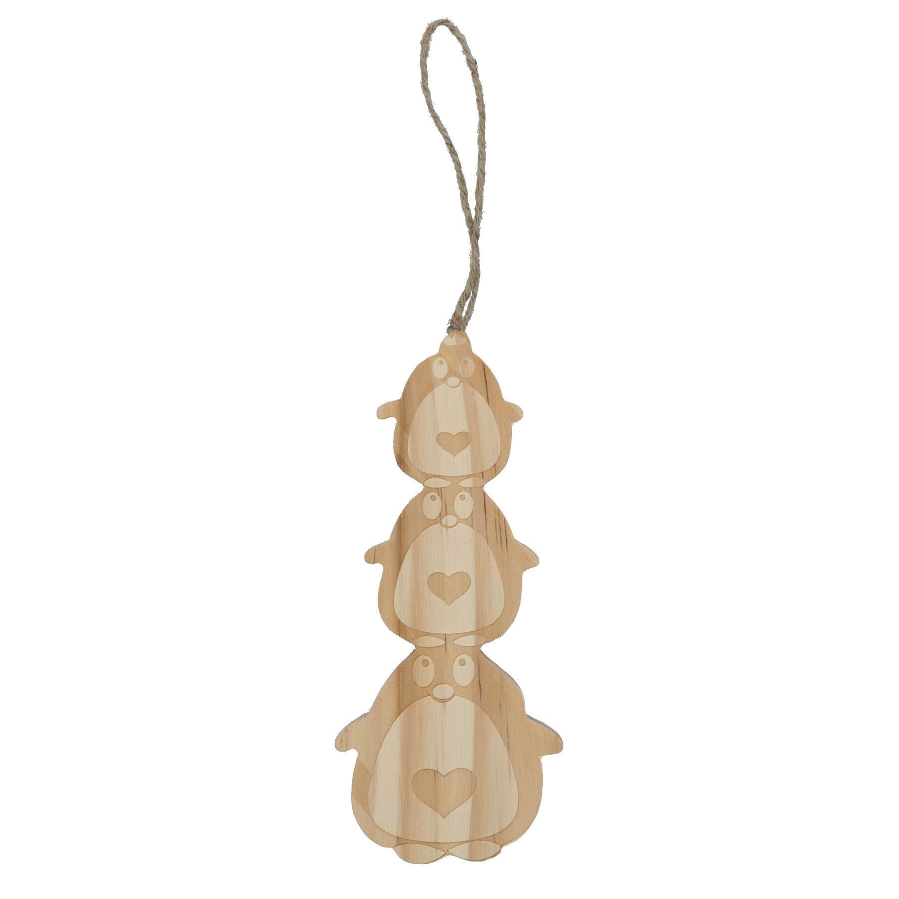 Petits animaux Pingouin Trio Gnaw Bloc à ronger en bois de Noël Cadeau