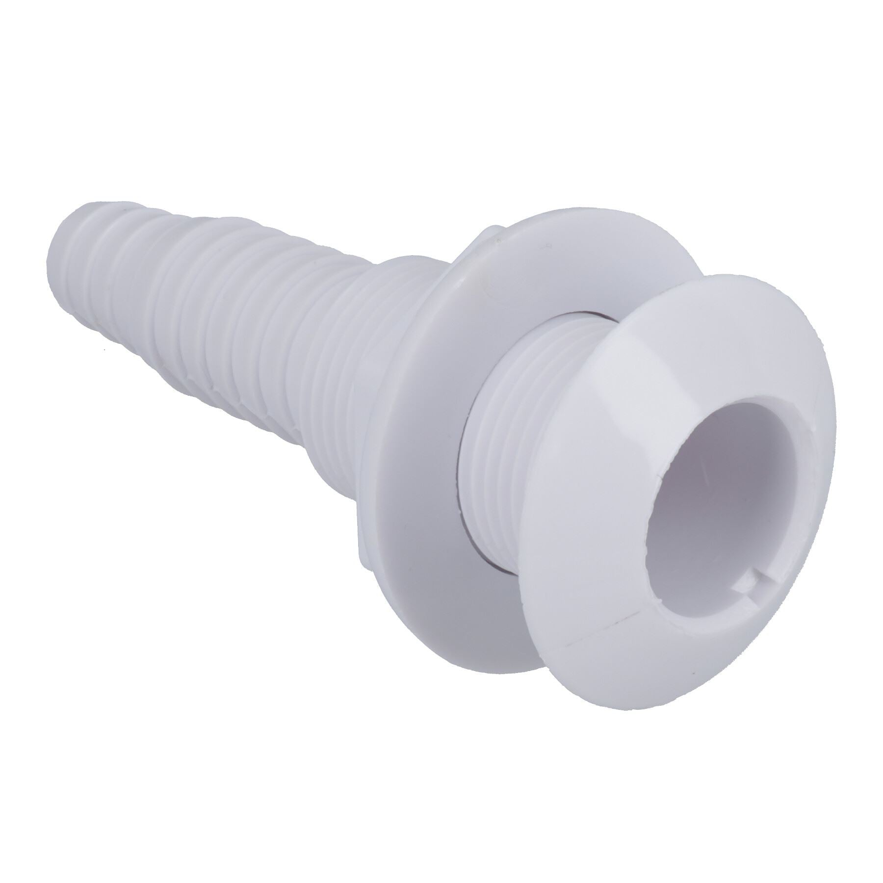 1" BSP Kunststoff-Hautdurchführung für Rumpfmontage, 19 mm und 25 mm Schlauchanschluss, Bilgenpumpenablauf