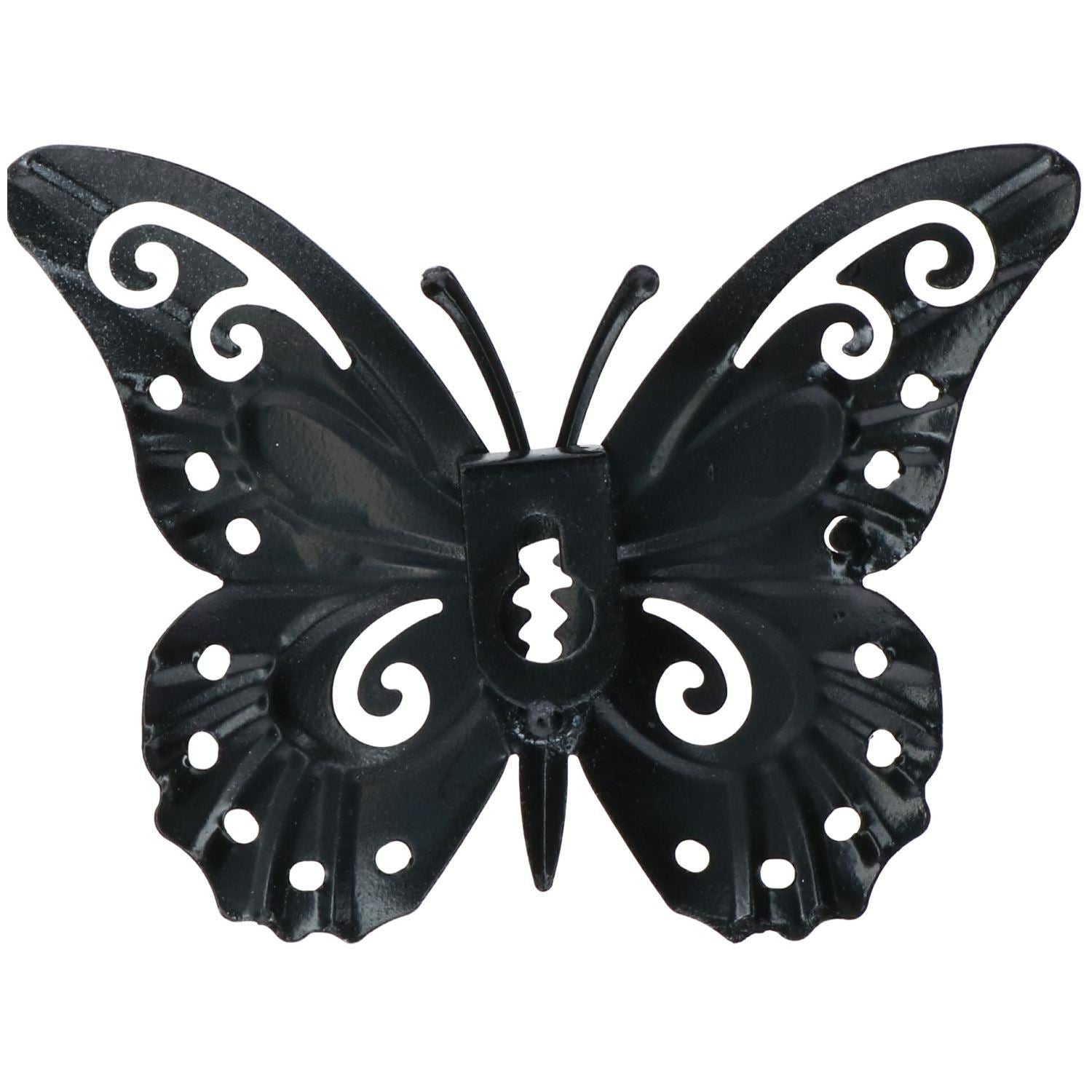 Petit papillon bleu en métal pour décoration murale de jardin/maison 11 x 8,5 cm, lot de 2