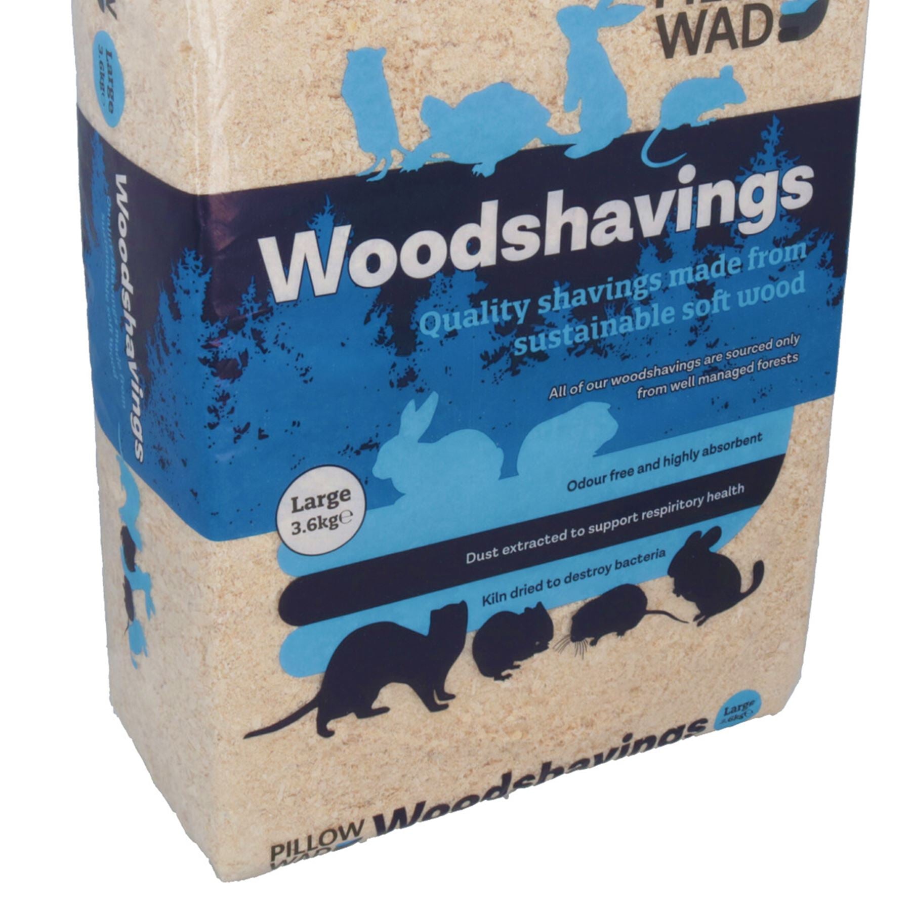 Superior Quality Dust Extracted Kiln Dried Small Animal Bedding Woodshaving 3.6Kg