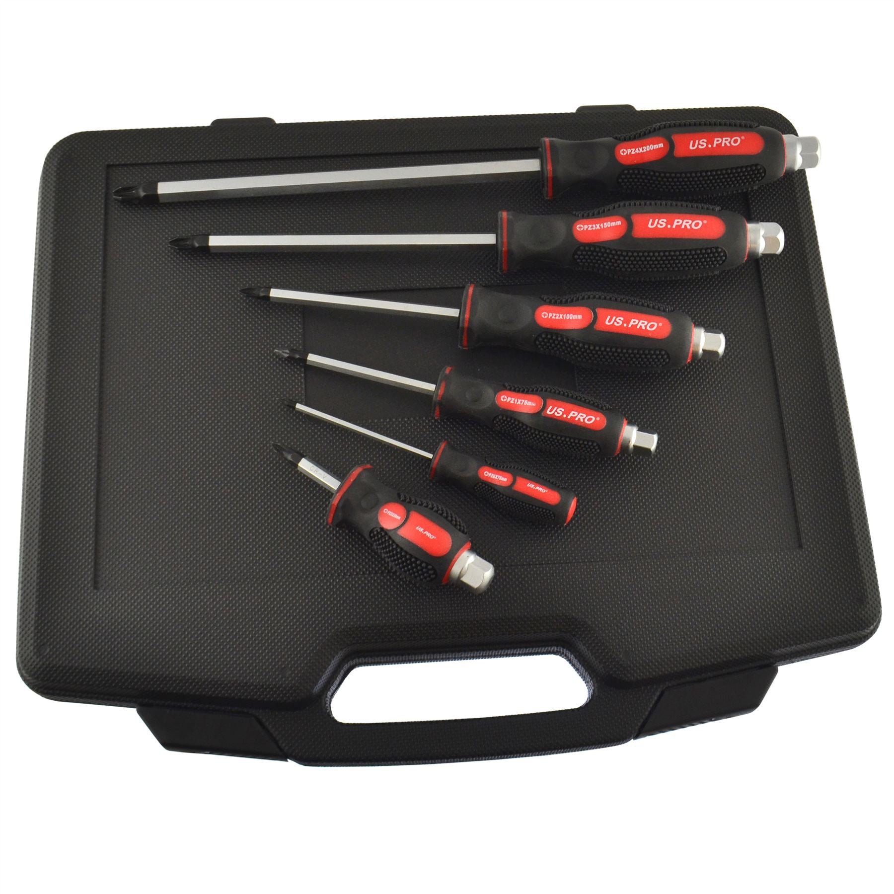 Jeu de tournevis Pozi / tête plate 12 pièces mixte USPRO TOOLS AT167