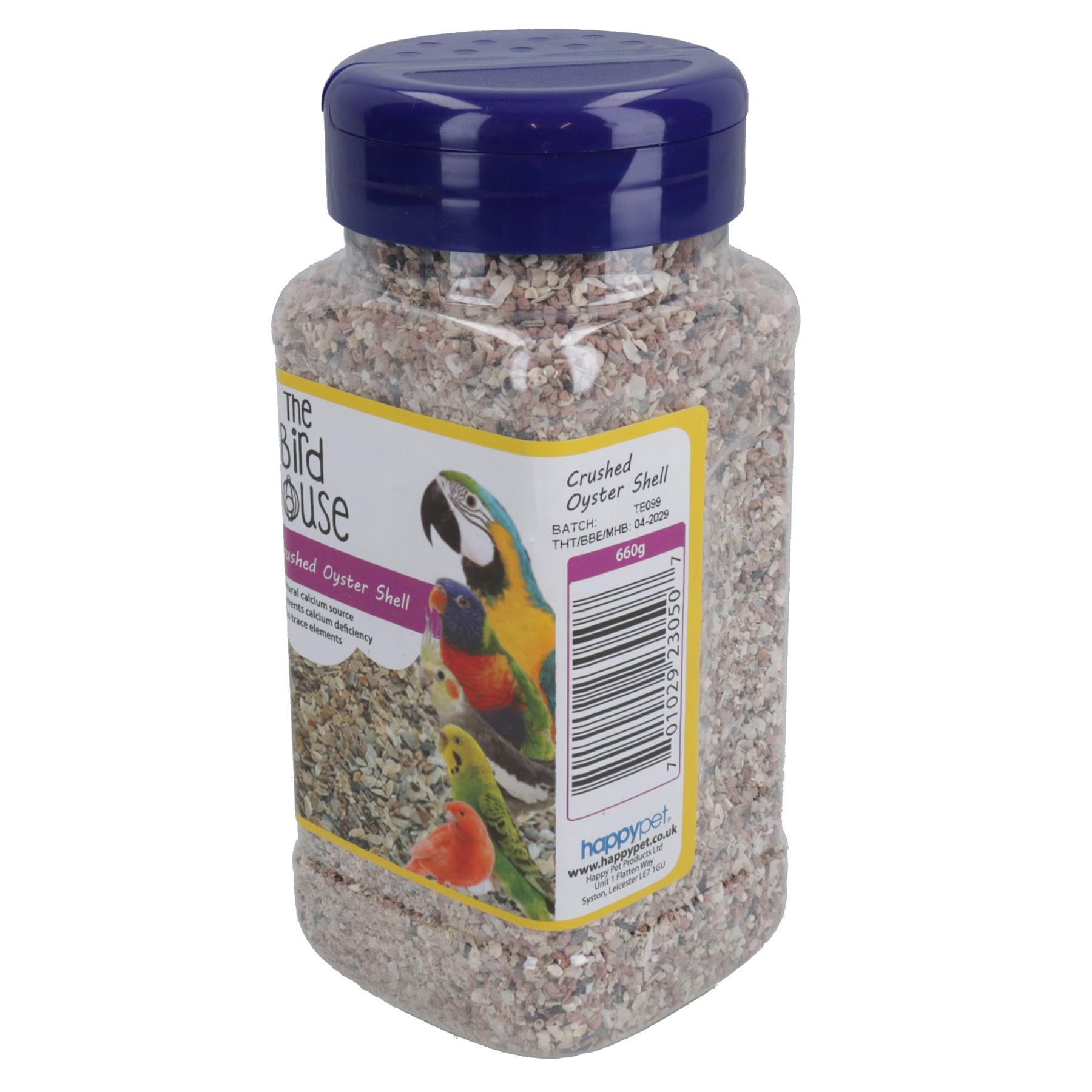 Lot de 4 coquilles d'huîtres broyées pour oiseaux, 600 g, calcium et minéraux, aide à la digestion