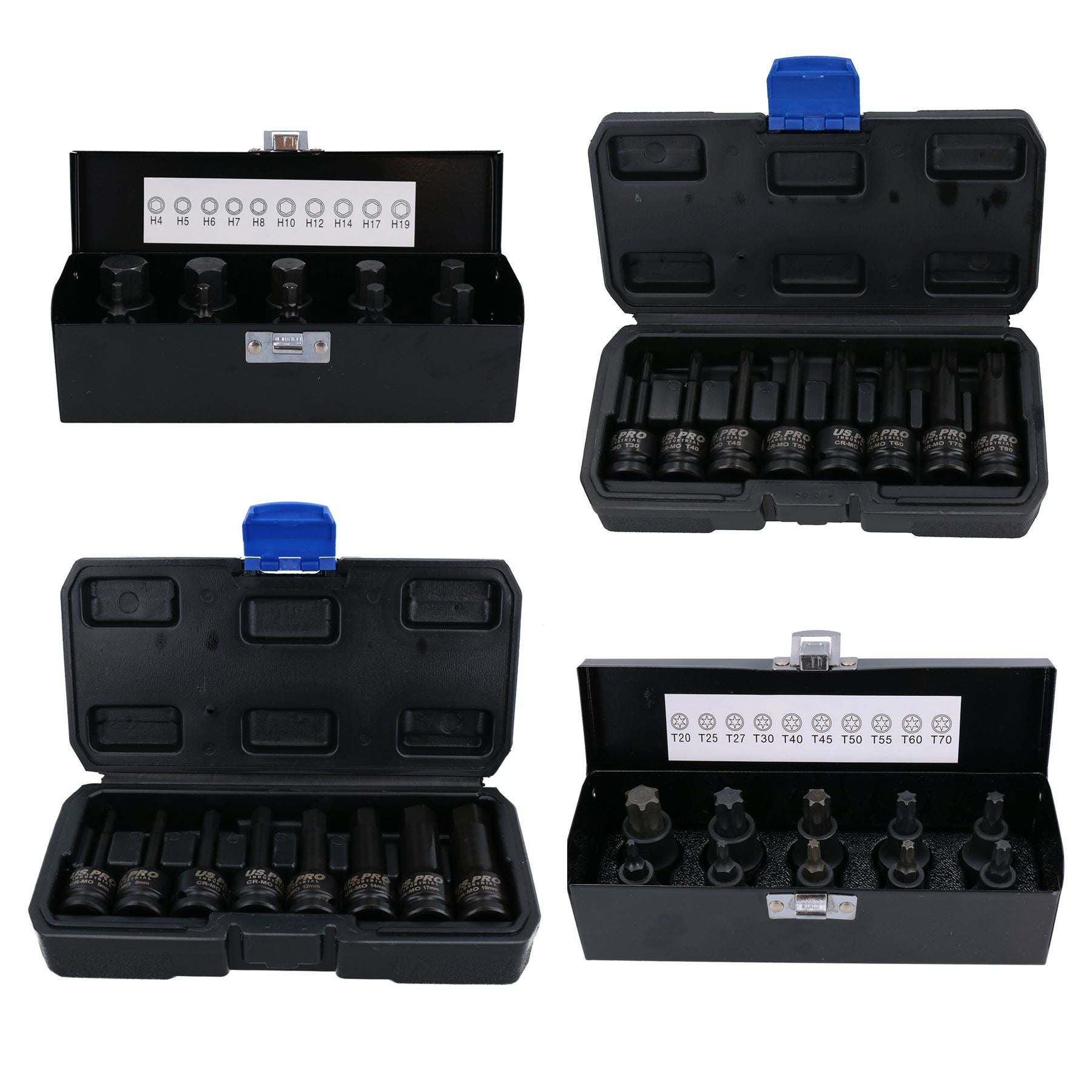 Douilles à chocs Torx Star Allen Hex 1/2 po peu profondes et profondes 4 – 19 mm T20 – T70